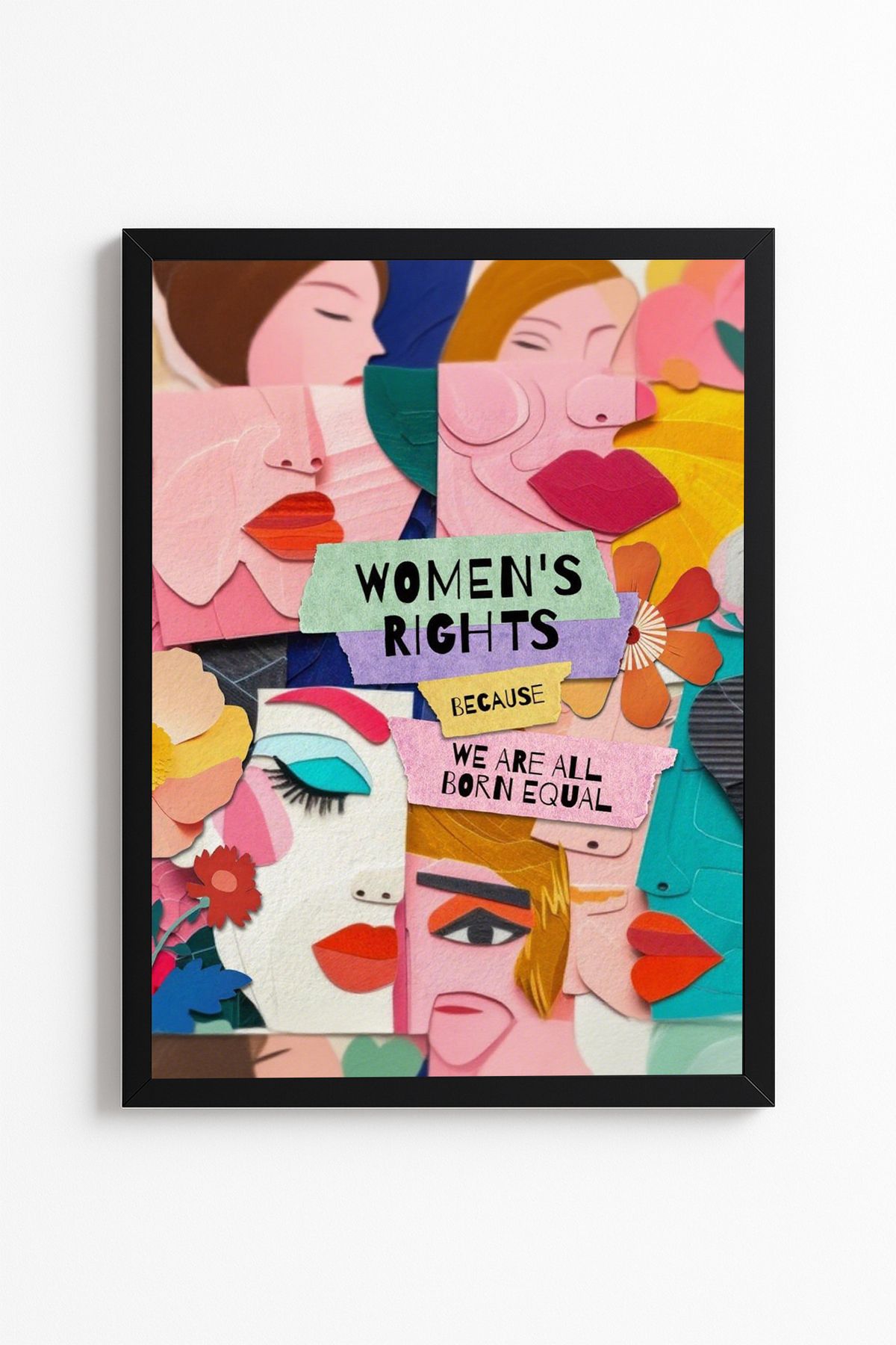 Patte WOMEN'S RIGHTS - Kadın Hakları Kolaj Pop Art Poster - Çerçevesiz Poster Yüksek Kaliteli Tablo