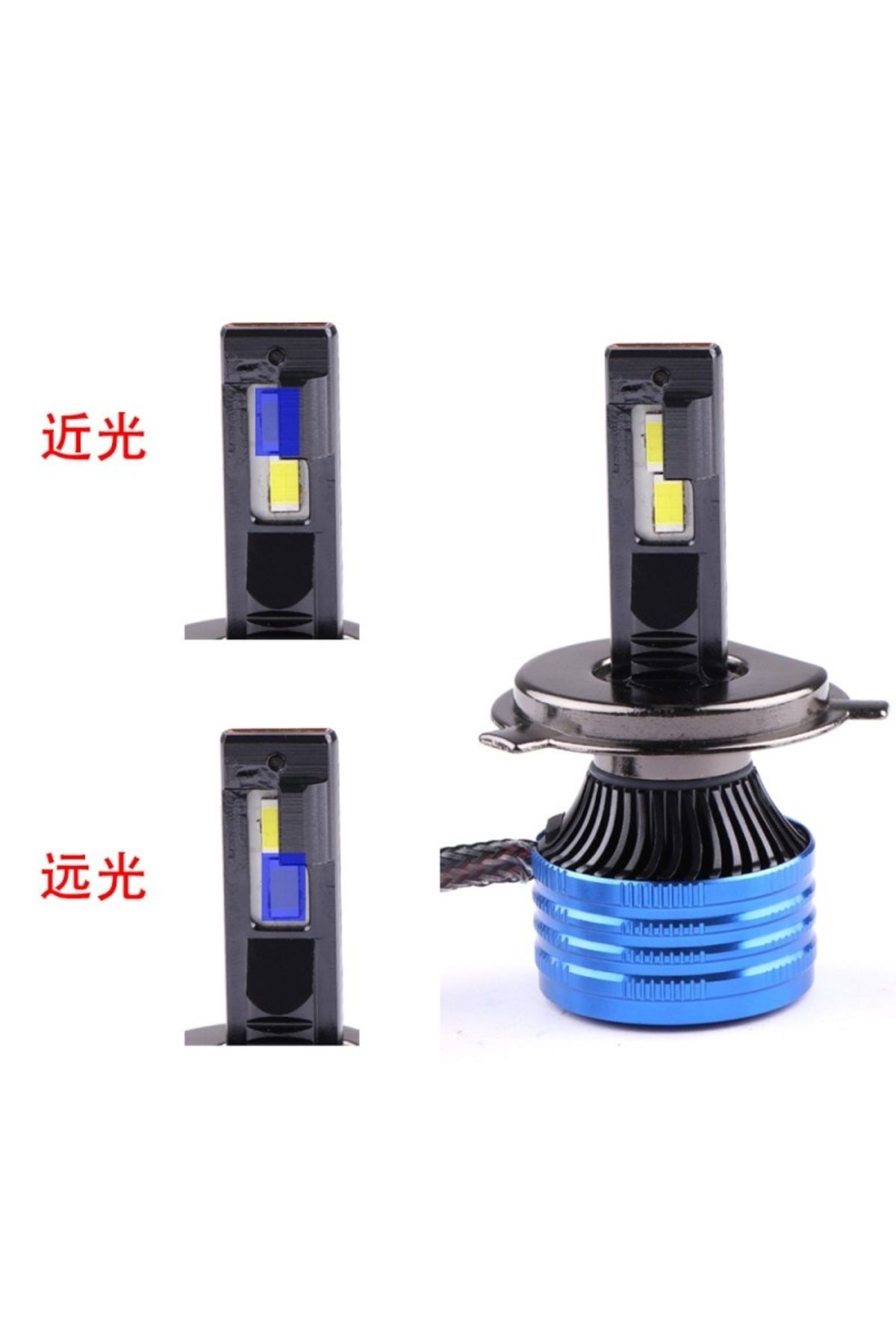 TECHSTAR-Set of 2 Techstar® P41 Auto LEDs, H4, 100w, 16000 Lumens, 6500K, AUTO, 12-24 Volts, CSP, Canbus, Cop 5
