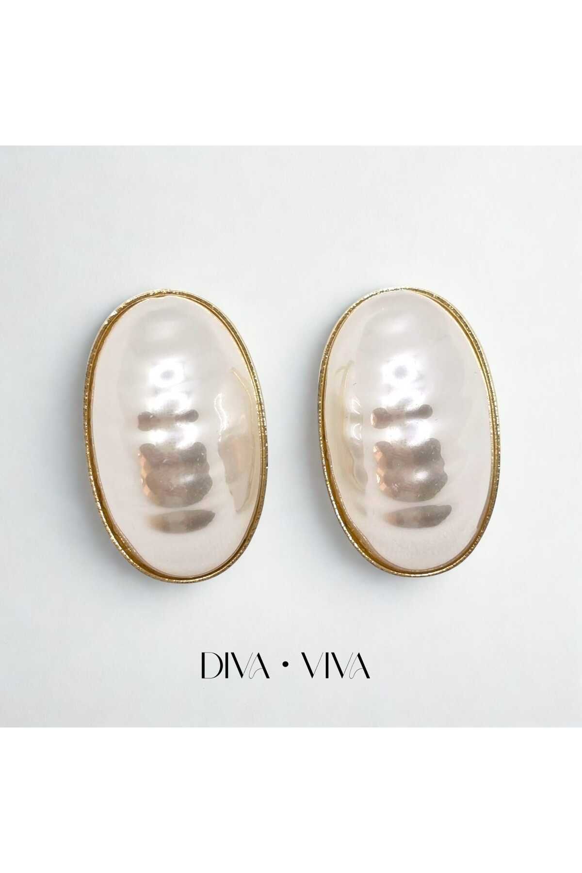 DivaViva Luna Oval Vintage Kadın Küpe