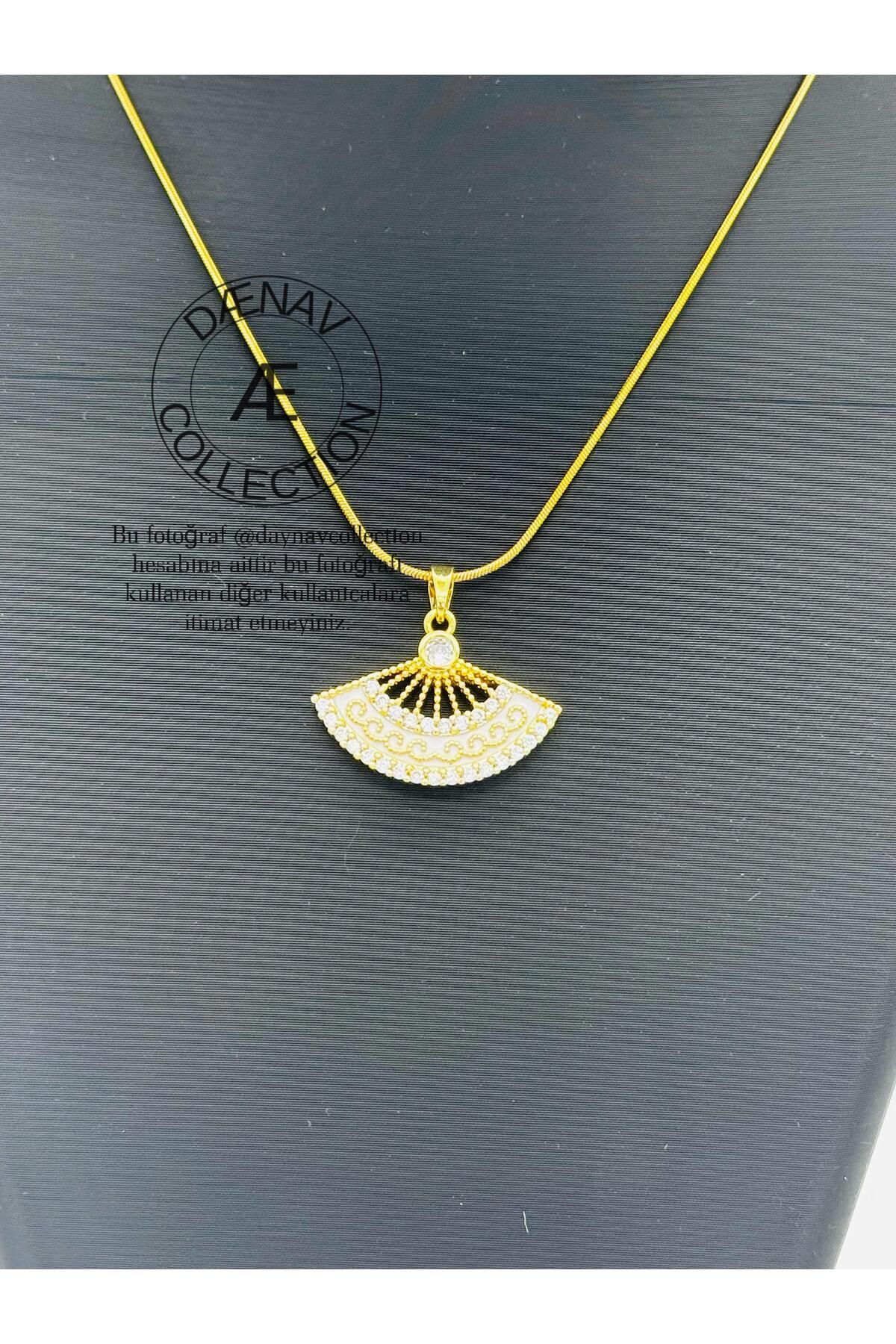 Daynav Altın Kaplama Yelpaze Model Kolye – 45 cm