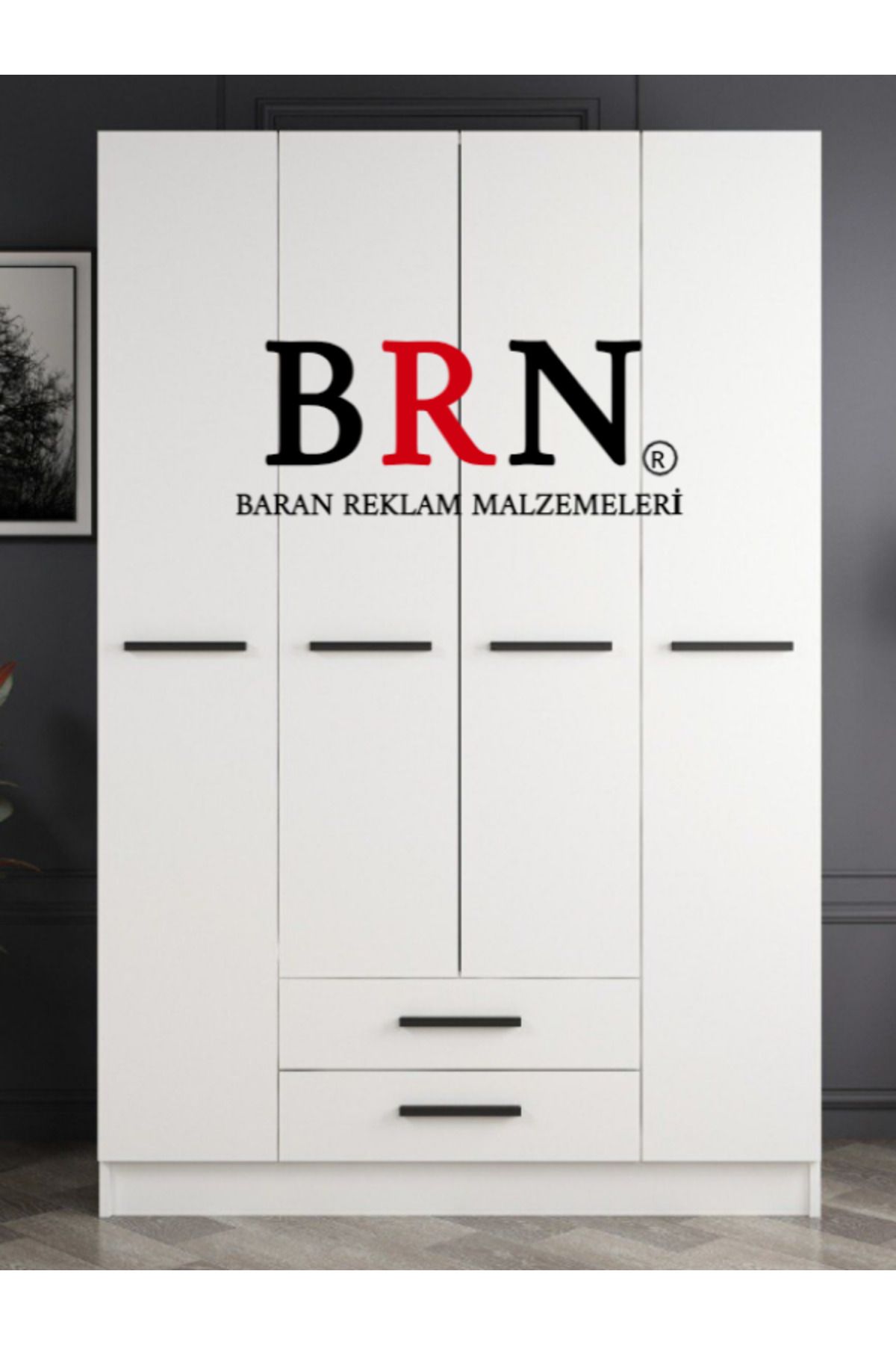 BRN Reklam parlak beyaz dolap masa kaplama folyosu kendinden yapışkanlı (100x100)