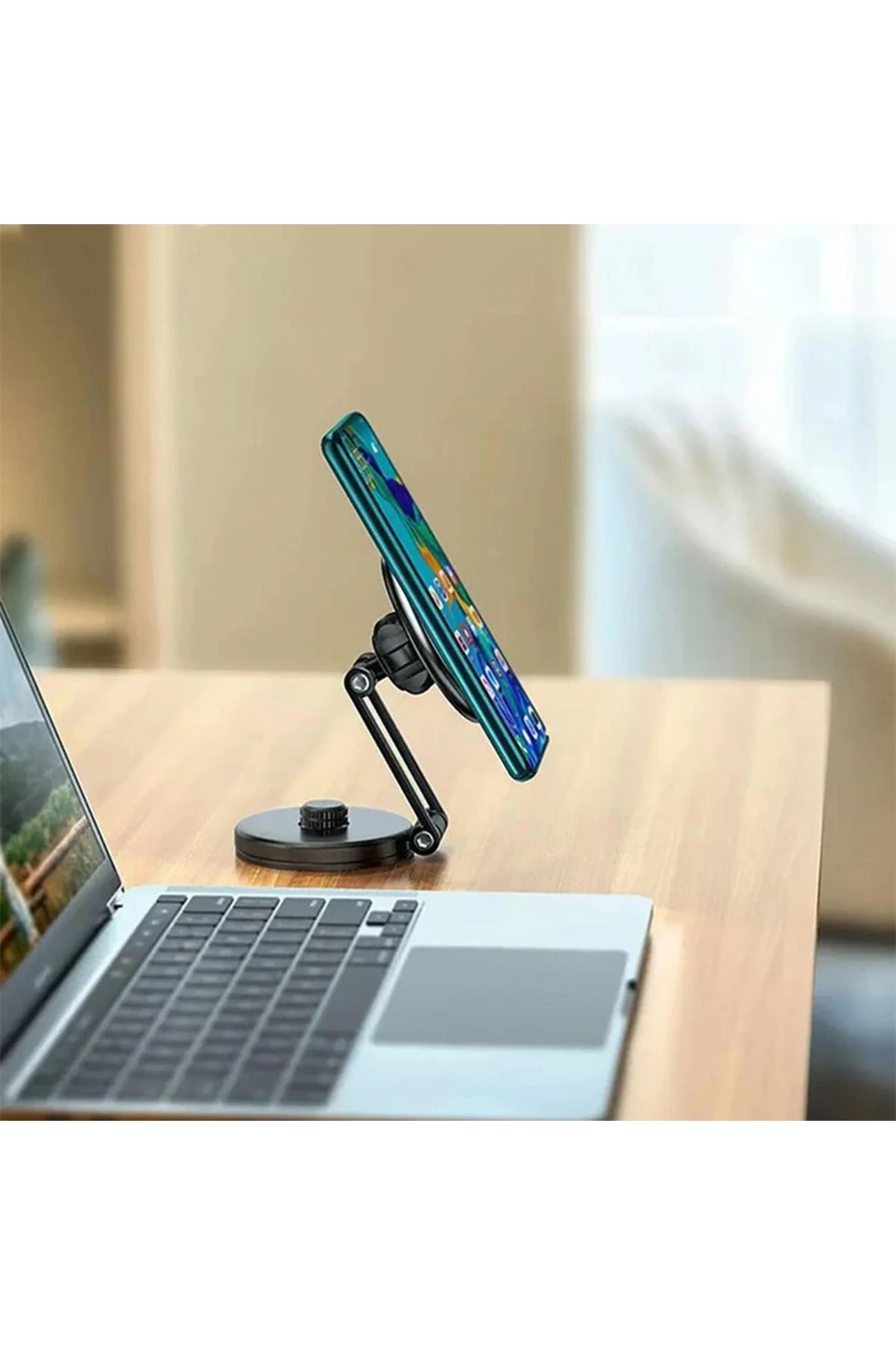 Uyguna Kapında Ally LE-07 Torpido Üstü Araç İç Ve Masa Üstüi Magsafe Telefon Tutucu-(5775) - SVU7391-5626