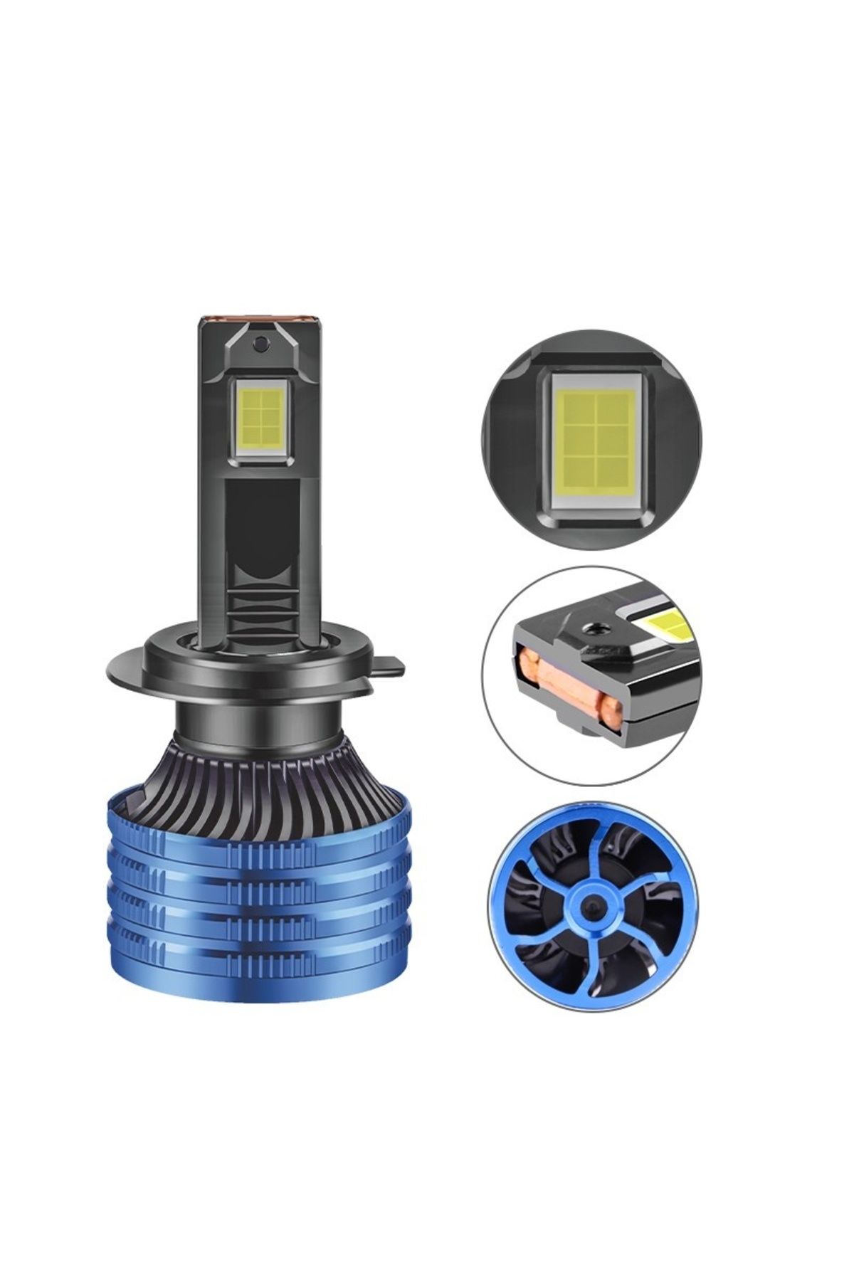 TECHSTAR-Set of 2 Techstar® P41 Auto LEDs, H7, 100w, 16000 Lumens, 6500K, AUTO, 12-24 Volts, CSP, Canbus, Cop 8