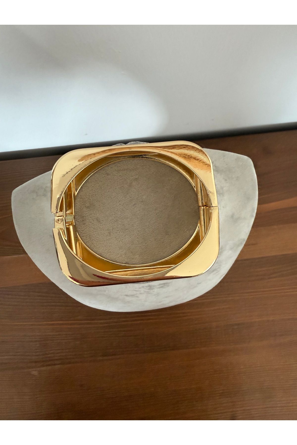 Zenara Accessories Altın / Gold zincir paslanmaz çelik bilezik/kelepçe