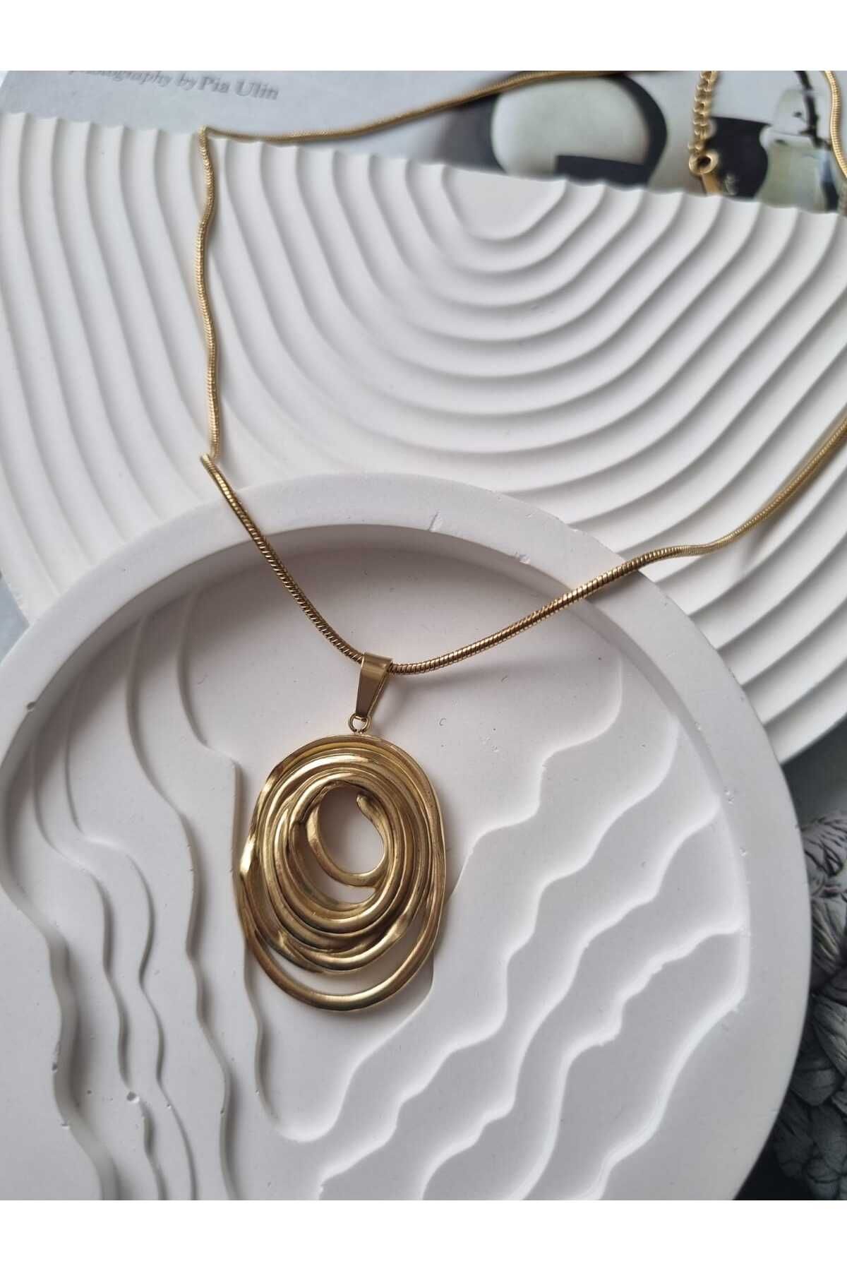 BRONZSTEEL Sarmal gold kolye