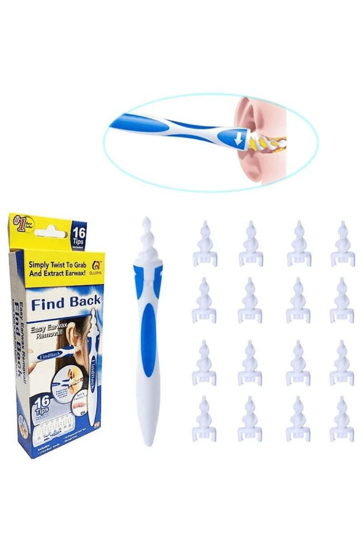 S PAZARIM Find Back Pratik Kulak Temizleme Aparatı Silikon Kit Ear Claning ( Lisinya )