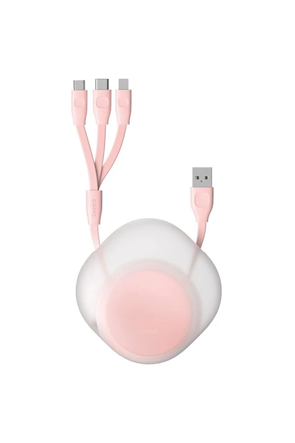 mudikonsept Let''s go Type-C 3AİPhoneMicro Usb 3in1 Çoklu Başlık Usb Şarj Kablosu - MDE3921-7929