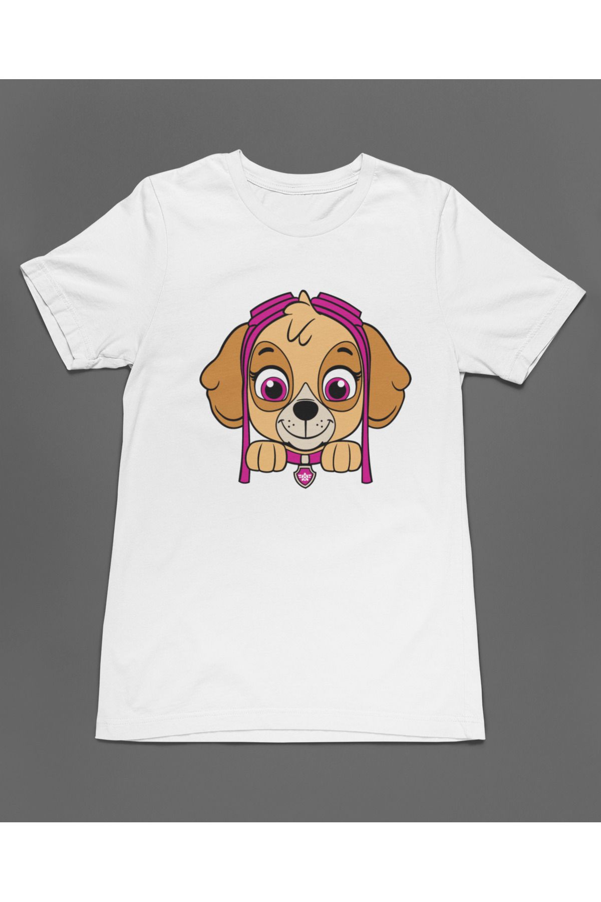 Bumeta Pembe Patiler Görevde Paw Patrol Unisex Tişört T-Shirt