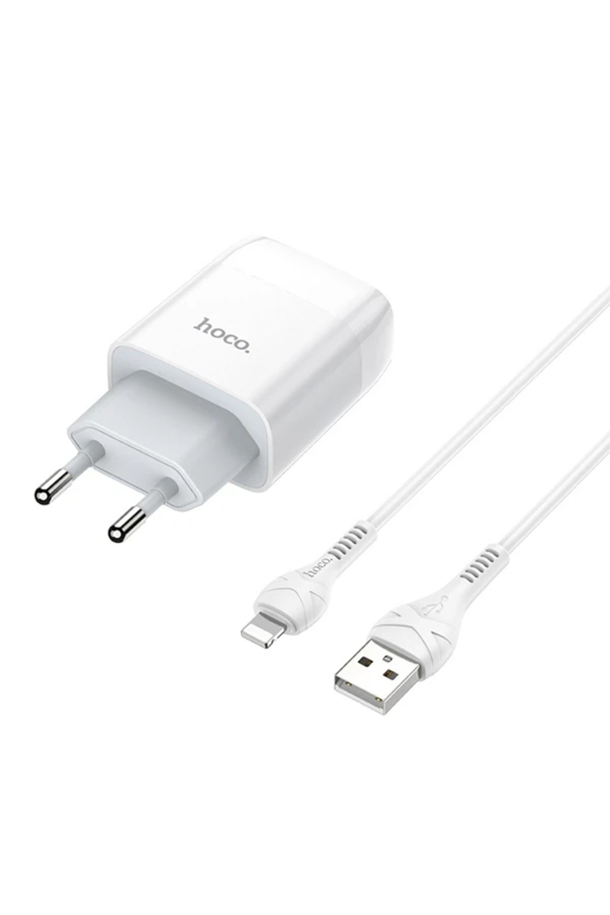 demila Hoco C73A Çift USB Girişli Hızlı Şarj Adaptörü ve Hızlı İPhone Şarj Kablo - MLA4351-6406