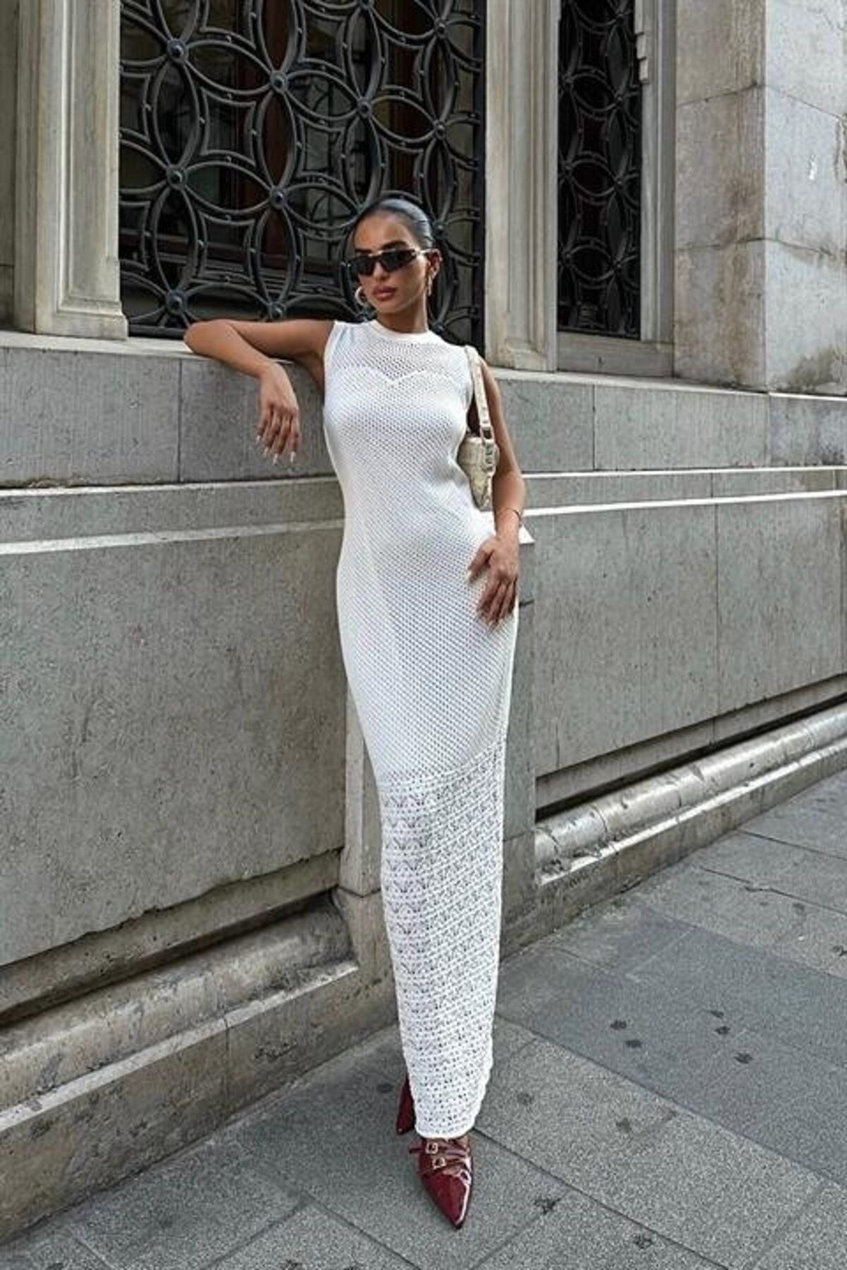 ETİLER COLLECTION Afro Ajurlu Maksi Elbise 2796