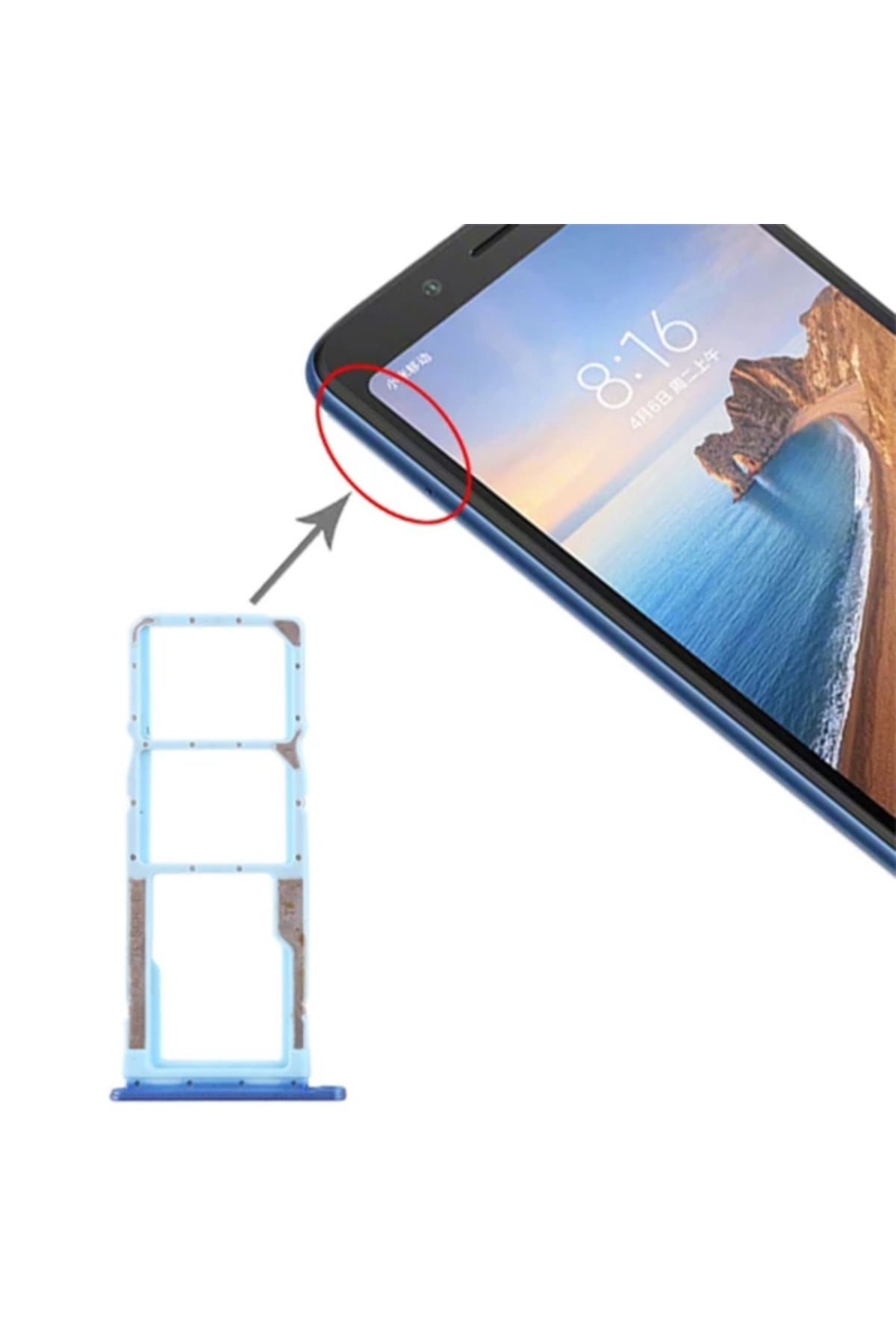 mudikonsept Xiaomi Redmi 7A Sim Hafıza Kart Kapağı Tutucu-(5775) - MDE2163-9984