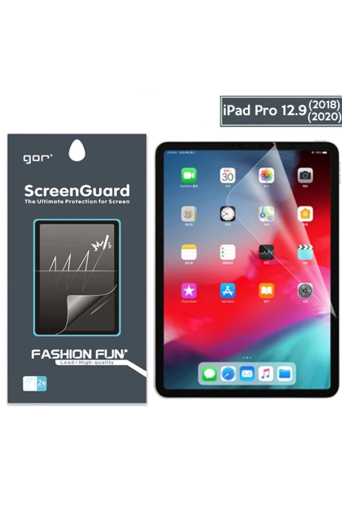 Mobil Dünyası Gor Apple iPad Pro 12.9 (2021)- (2020)- (2018) Darbe Emici Ekran Koruyucu-(5775) - DGL4216-2046