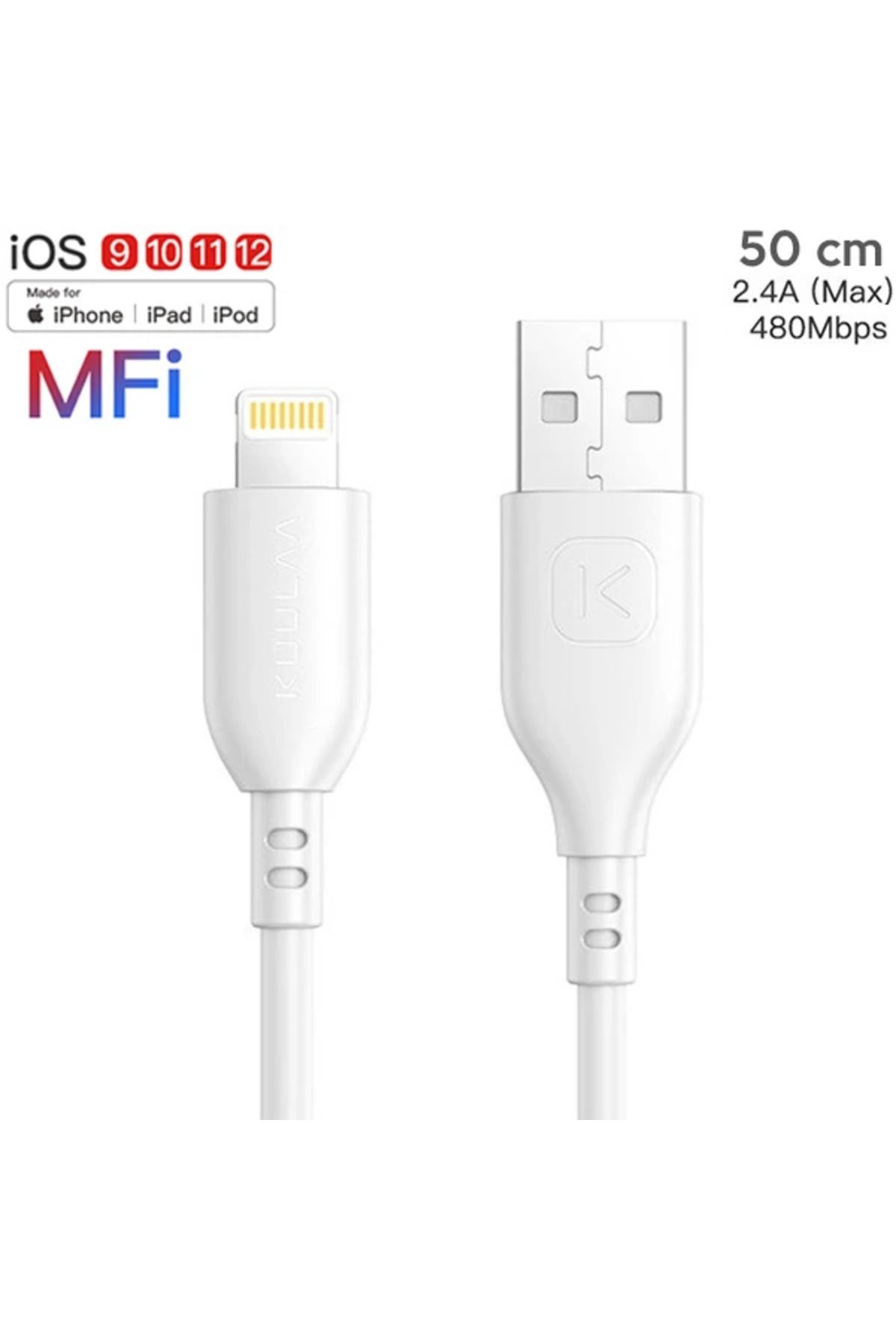 Notcraft KUULAA 0.5M MFI Sertifikalı 2.4A İPhone 1111Pro XS XR-8 Usb kablo-(5775) - NOTFRAFT2170-8546