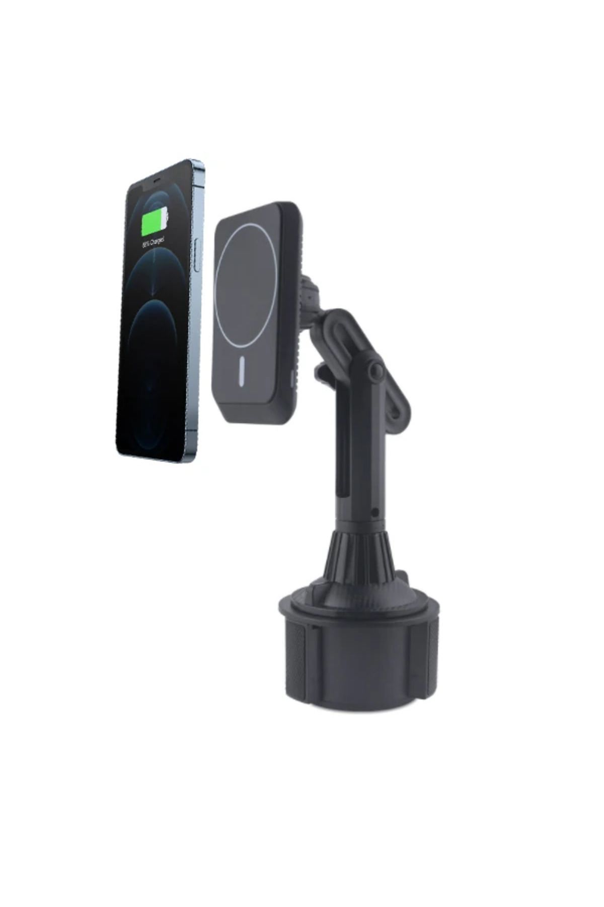 OEM ALLY Araç Bardaklık Telefon Tutucu Magsafe iPhone 15-14-13-12 Serisi 15W Kablosuz - MLN5848-7948