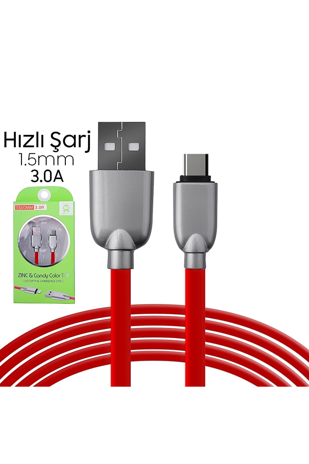 mudikonsept Ally Usb Type-C Zinc Alloy Dayanıklı 3.0a 1.5mm Usb Kablo-(5775) - MDE6535-9816