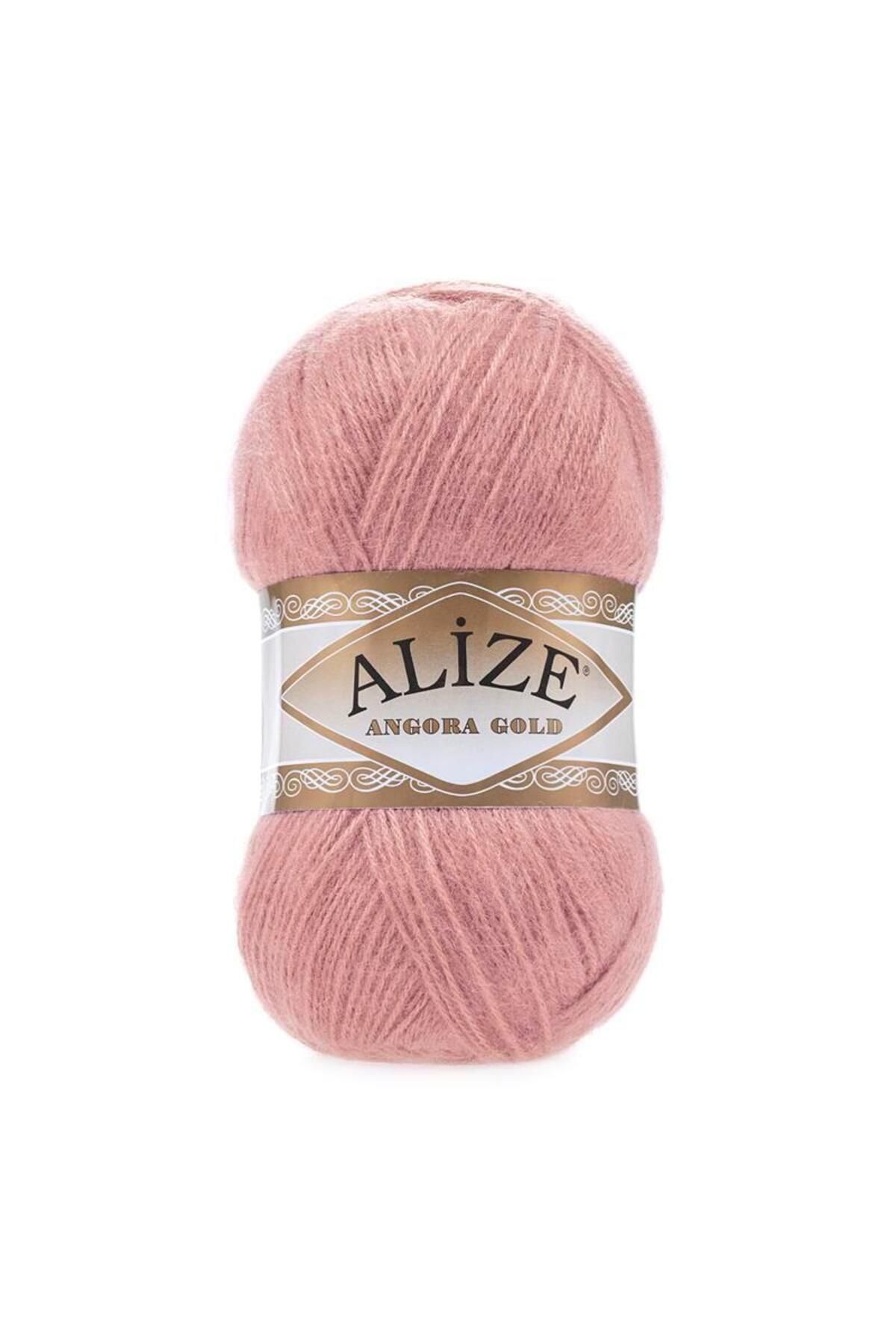 Müjde Tuhafiye Alize Angora Gold Simli No:144 Koyu Pudra Yün & Akrilik