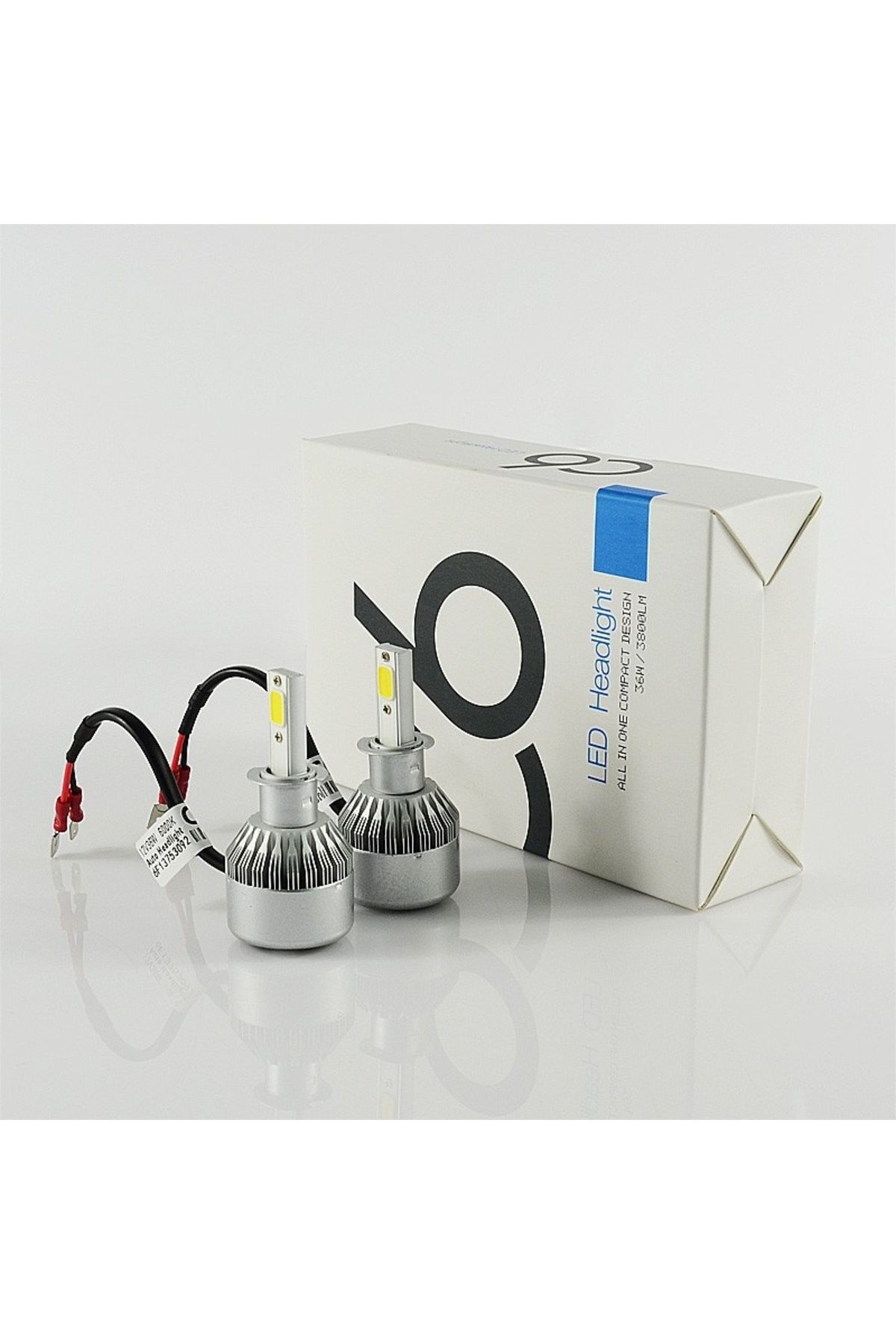 TECHSTAR-Set of 2 Techstar® C6 Auto LEDs, H3, 36w, 3800 Lumens, 6500K, AUTO, 12-24 Volts, COB 3