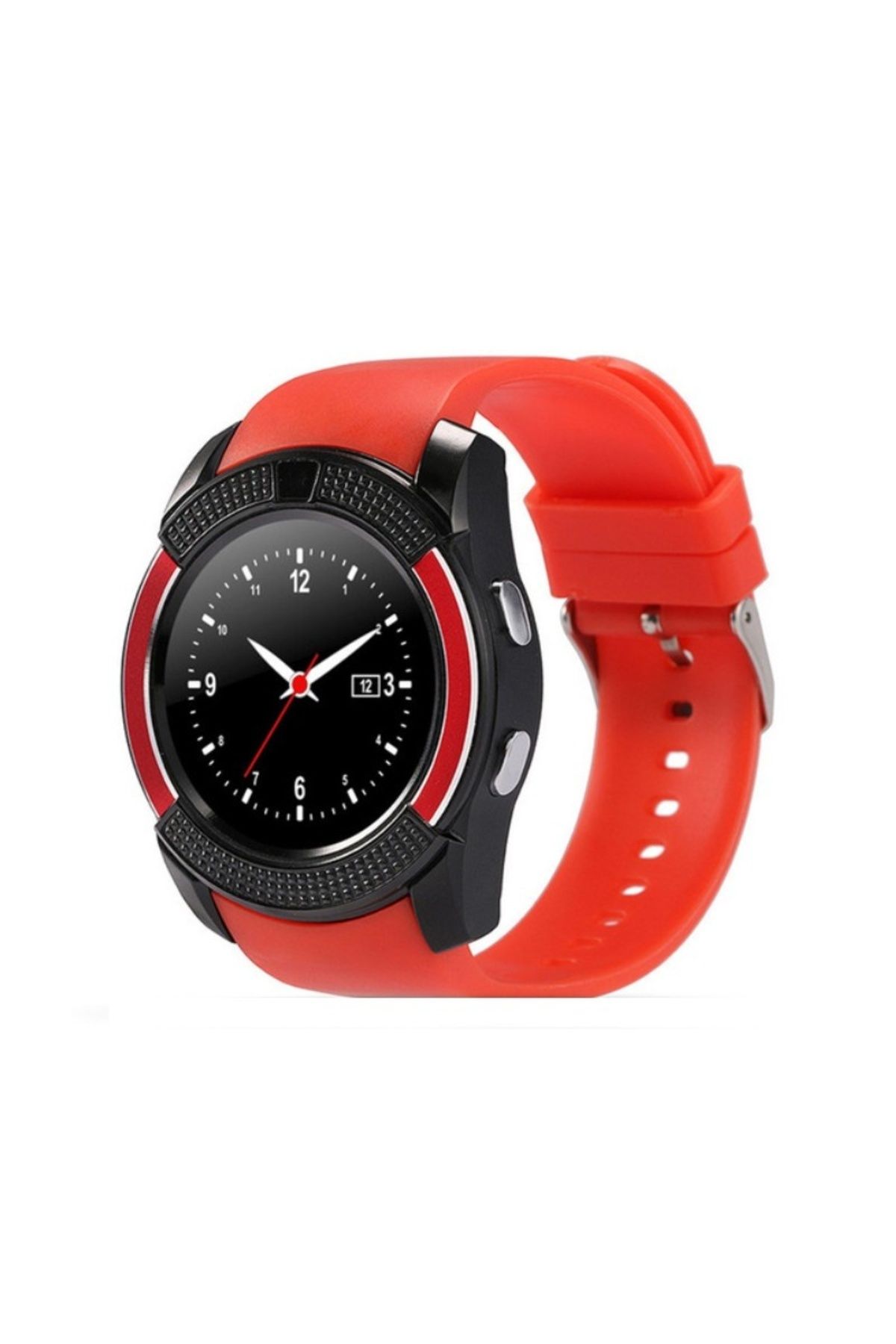 TECHSTAR-Watch Smartwatch V8 Red HandsFree Bluetooth 3.0 Micro SIM Android Camera 1.3MP 1