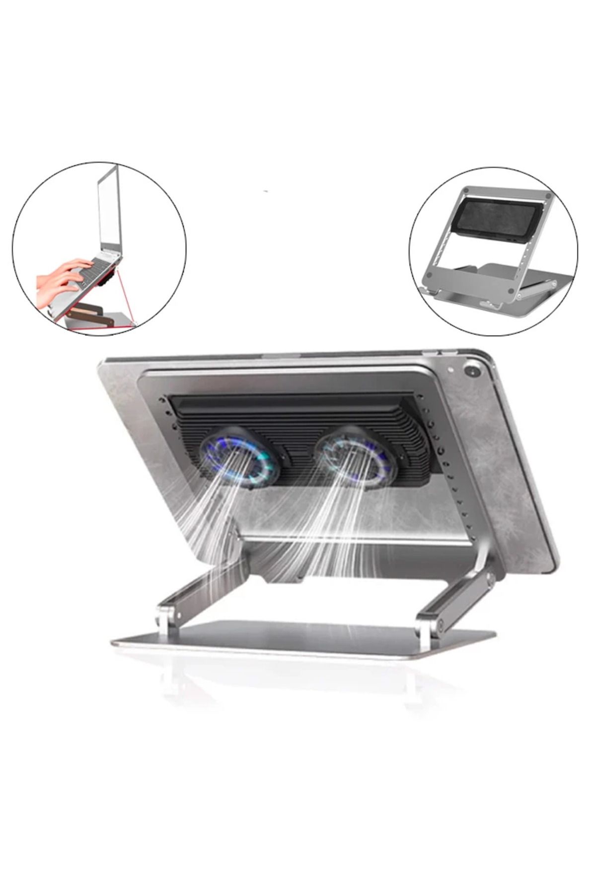 demila DP01 Çift Fanlı Dizüstü Bilgisayar Laptop Soğutucu Stand-(5775) - MLA5810-4080