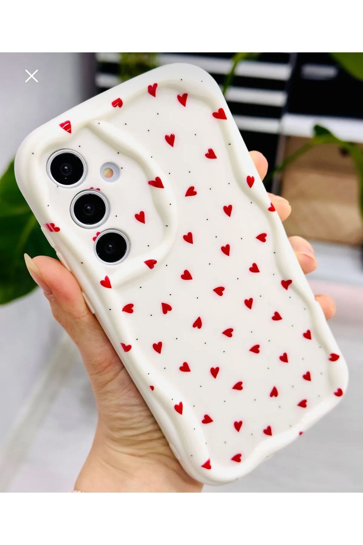 ZB Aksesuarda Moda SAMSUNG GALAXY A35 UYUMLU KIRMIZI KALPLER BASKILI DESENLİ KILIF