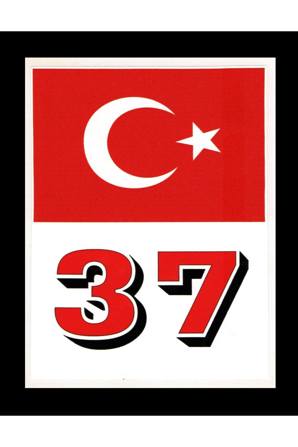 BsElektronik Türkiye Bayraklı Kastamonu 37 Plaka Kodu Ön Cam Sticker