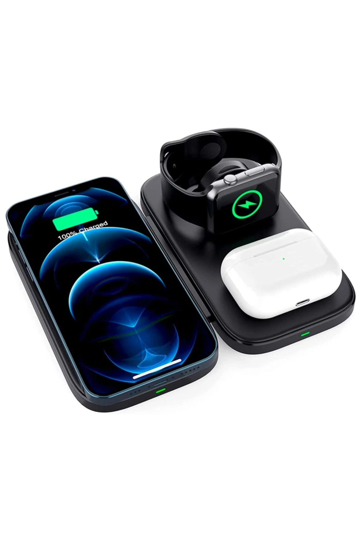 Lokal Marketing ALLY W66 15W 3 in1 Android + iPhone Taşınabilir Mini Kablosuz Hızlı Şarj Stand? - LKM7954-2084