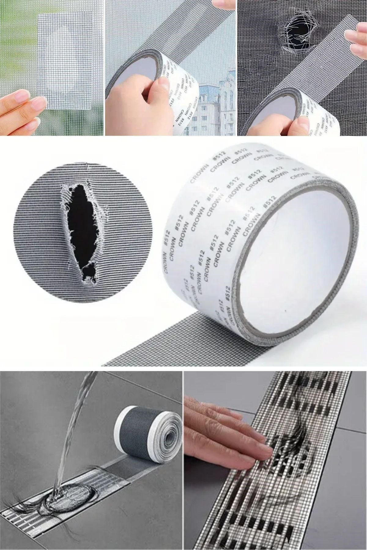Shopura Çok Amaçlı Süzgeç Bant Gider Süzgeci ve Sineklik Yaması Tamir Kiti 2 mt x 5 cm