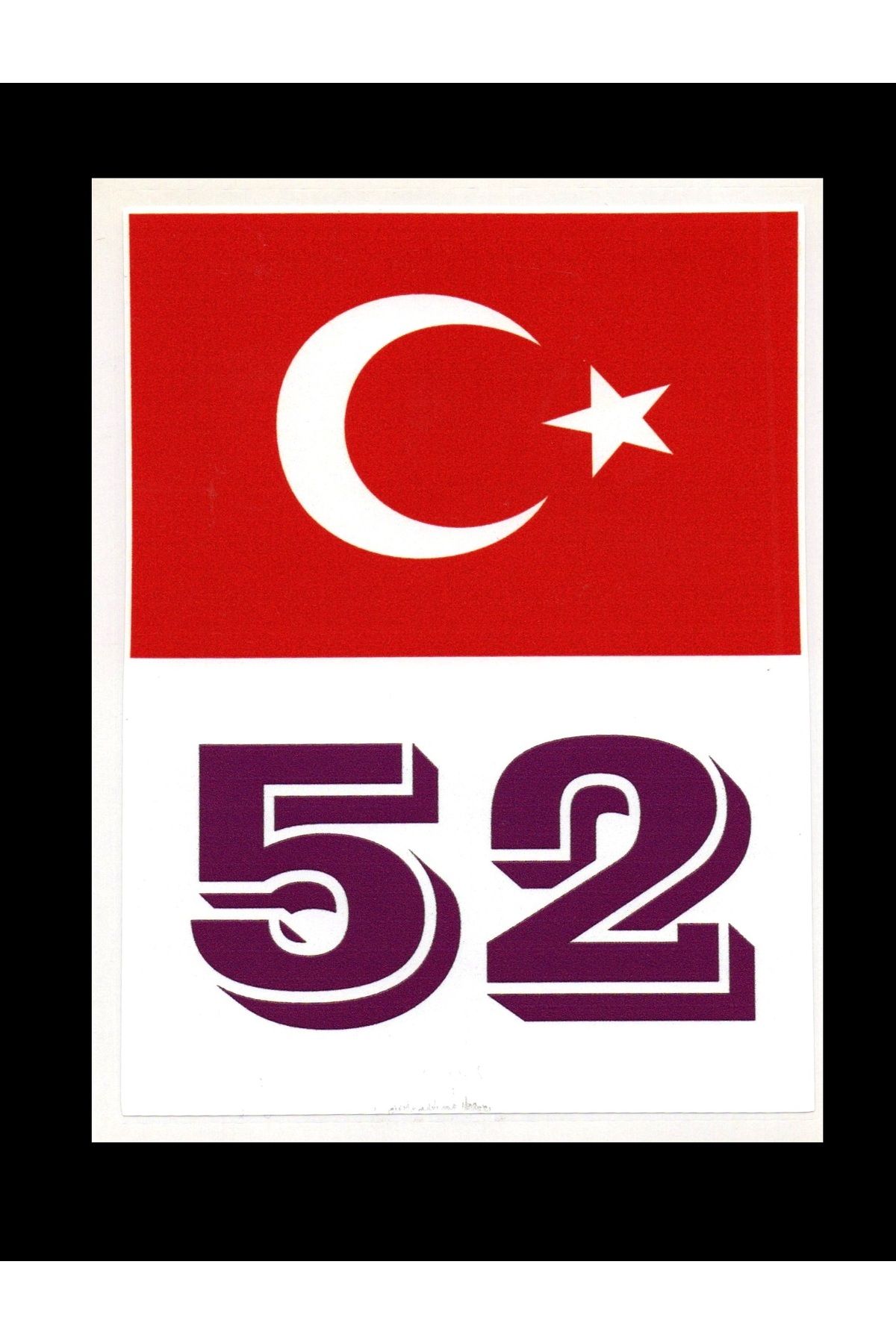 BsElektronik Türkiye Bayraklı Ordu 52 Plaka Kodu Ön Cam Sticker