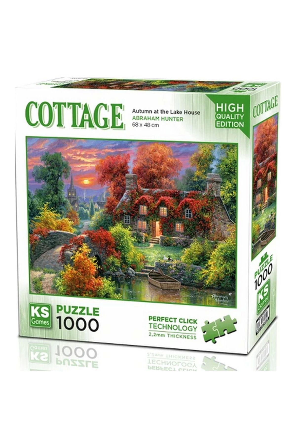 BYR Fırsat Byr Ks Games Autumn At The Lake House Puzzle 1000 Parça Yeni
