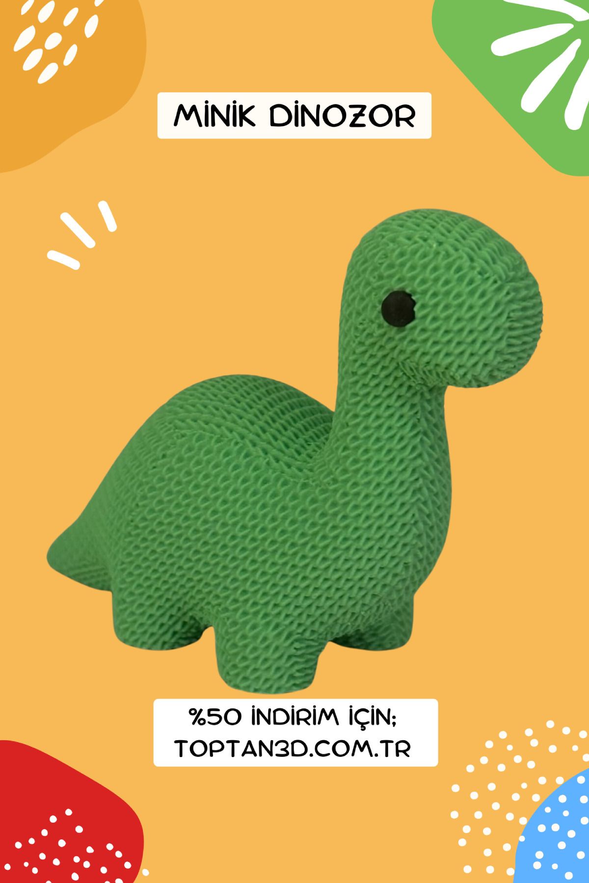 Toptan3D Minik Dinozor – 3D Örgü Tasarımlı Oyuncak