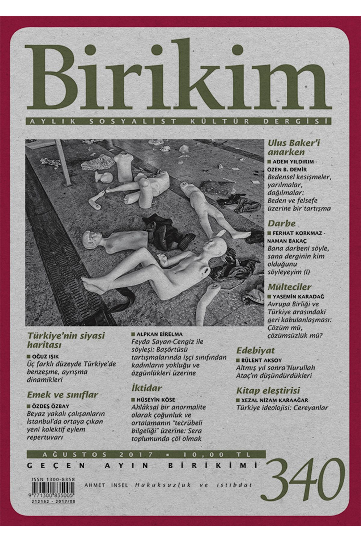 Birikim Yayınları Birikim Aylık Sosyalist Kültür Dergisi Sayı: 340 Ağustos 2017