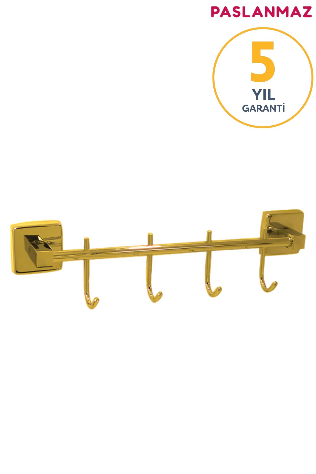 BanyomHome Paslanmaz Pirinç Aksu 4'Lü Set Askılık Altın Gold