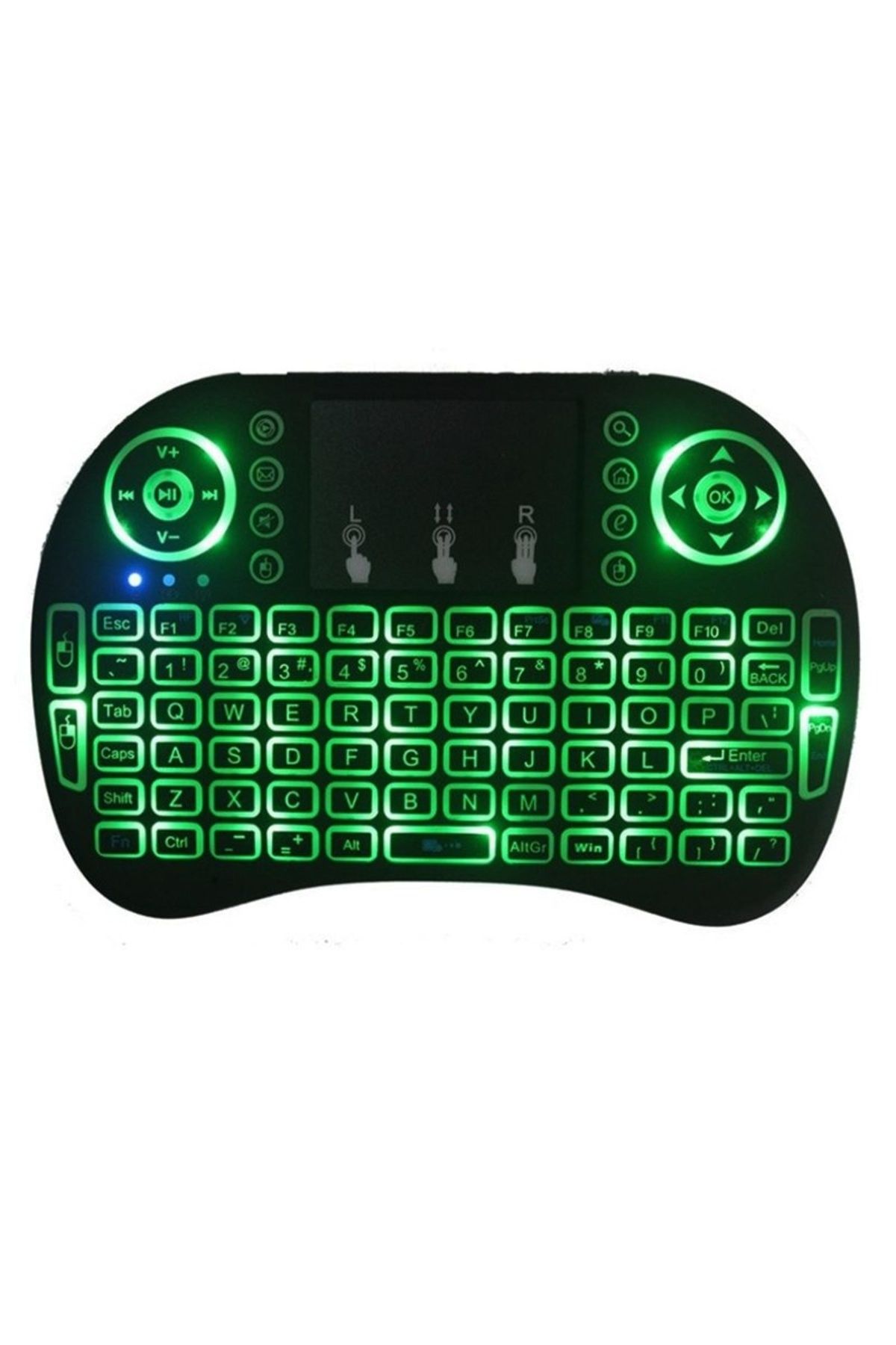 TECHSTAR-® I8 Rgb Play Wireless Illuminated Keyboard, Air Mouse, With Touchpad, For Tv Box And Mini P 7