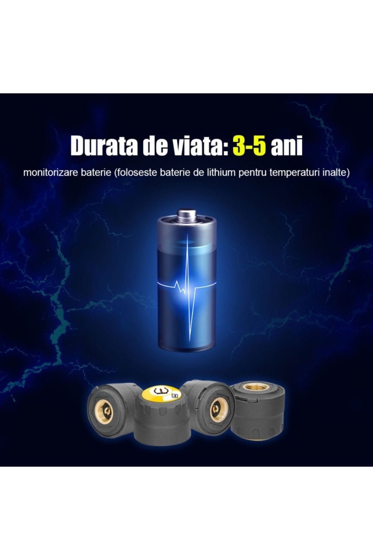 TECHSTAR-Tire Pressure Monitoring System, BLE TPMS Bluetooth 4.0 for iOS / Android, external sensors 7