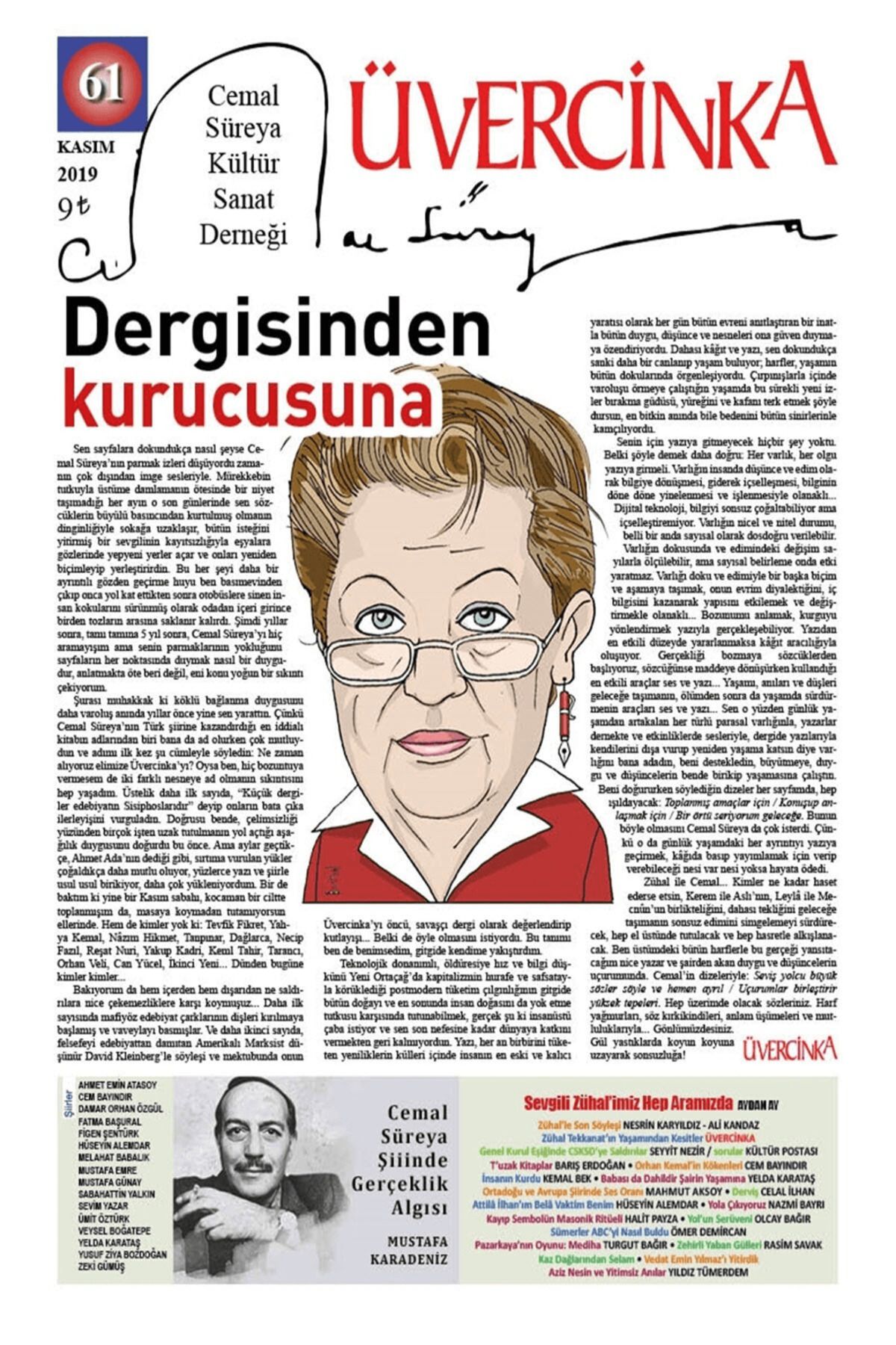 Üvercinka Dergisi Üvercinka Dergisi Sayı: 61 Kasım 2019