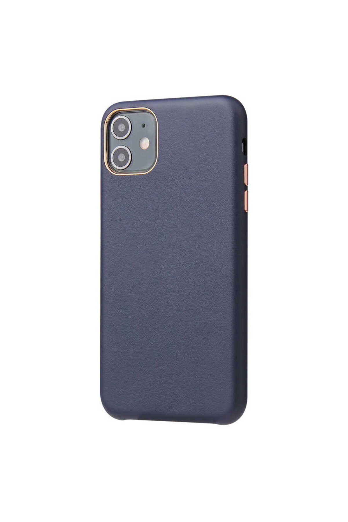 halkhouse İphone 11 Kılıf Deri Görünümlü İz Yapmaz Slim Fit Şık Lüks Eyzi Kapak