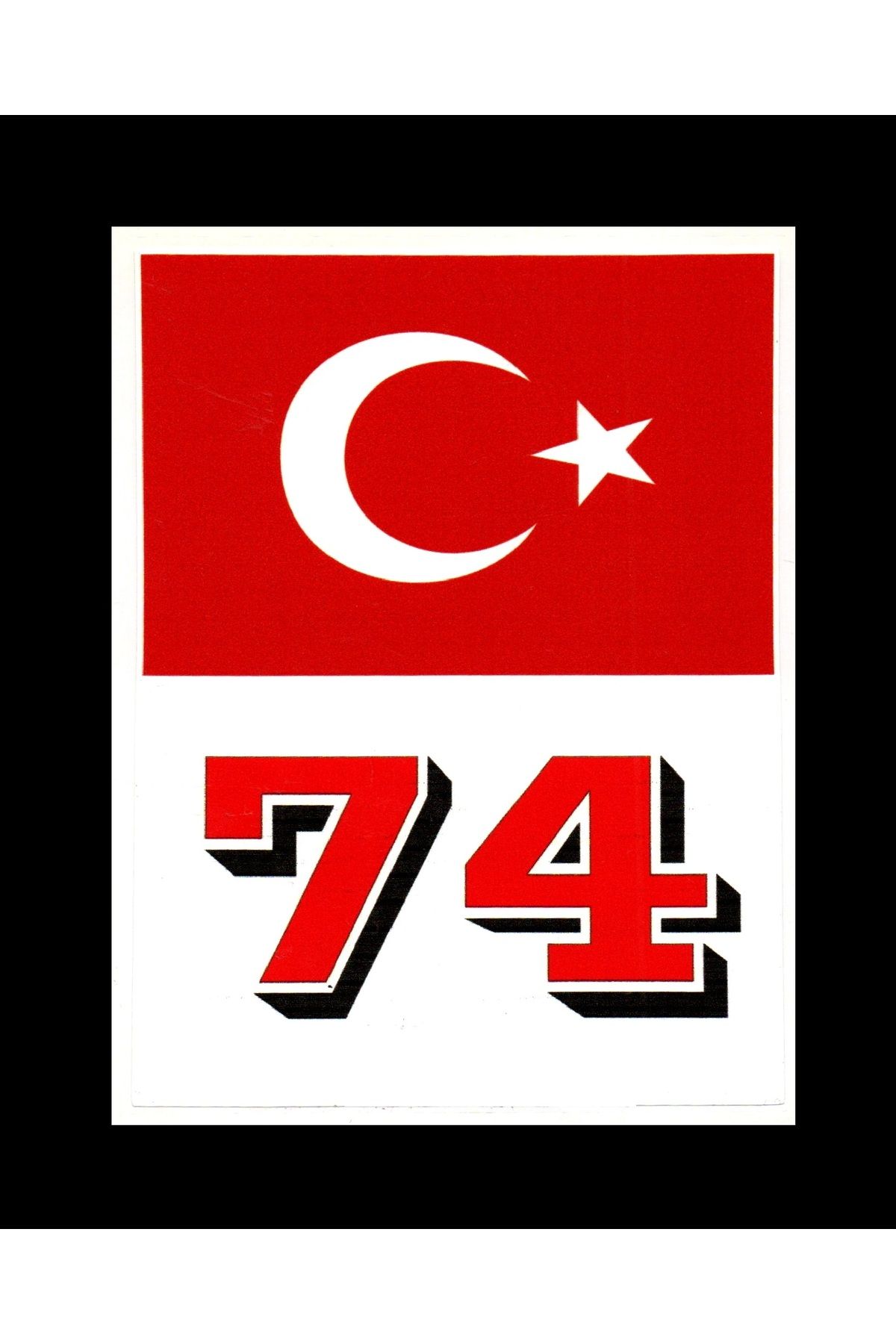 BsElektronik Türkiye Bayraklı Bartın 74 Plaka Kodu Ön Cam Sticker