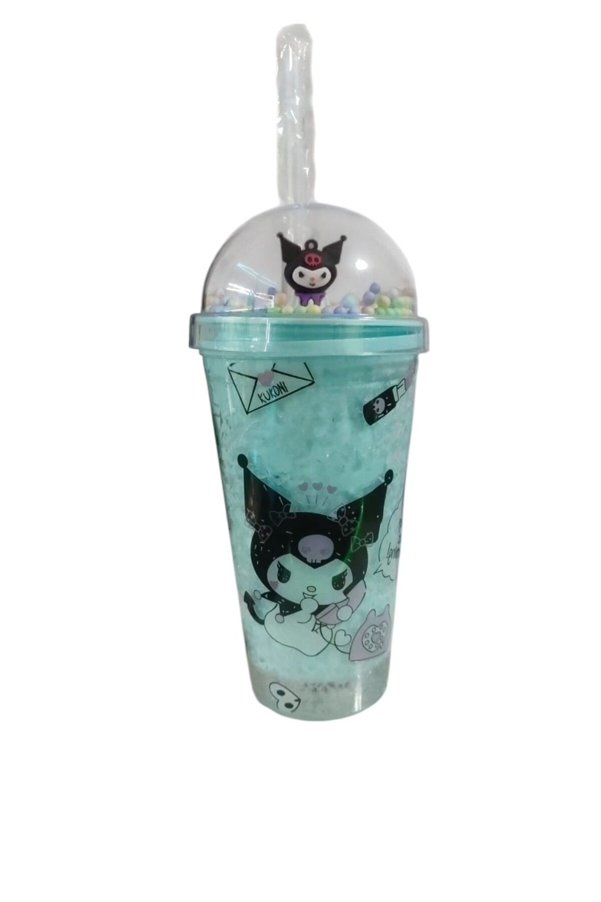 FAMEMUS ACCESSORY Kuromi Temalı Işıklı Pipetli Bardak