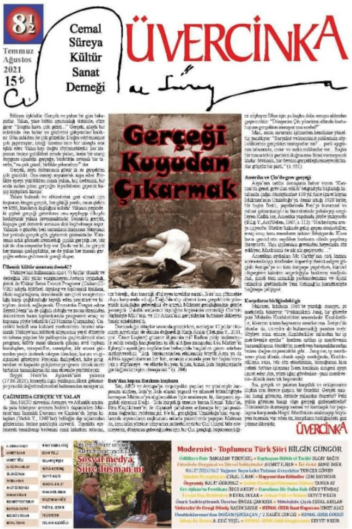 Üvercinka Dergisi Üvercinka Dergisi Sayı: 81-82 Temmuz - Ağustos 2021