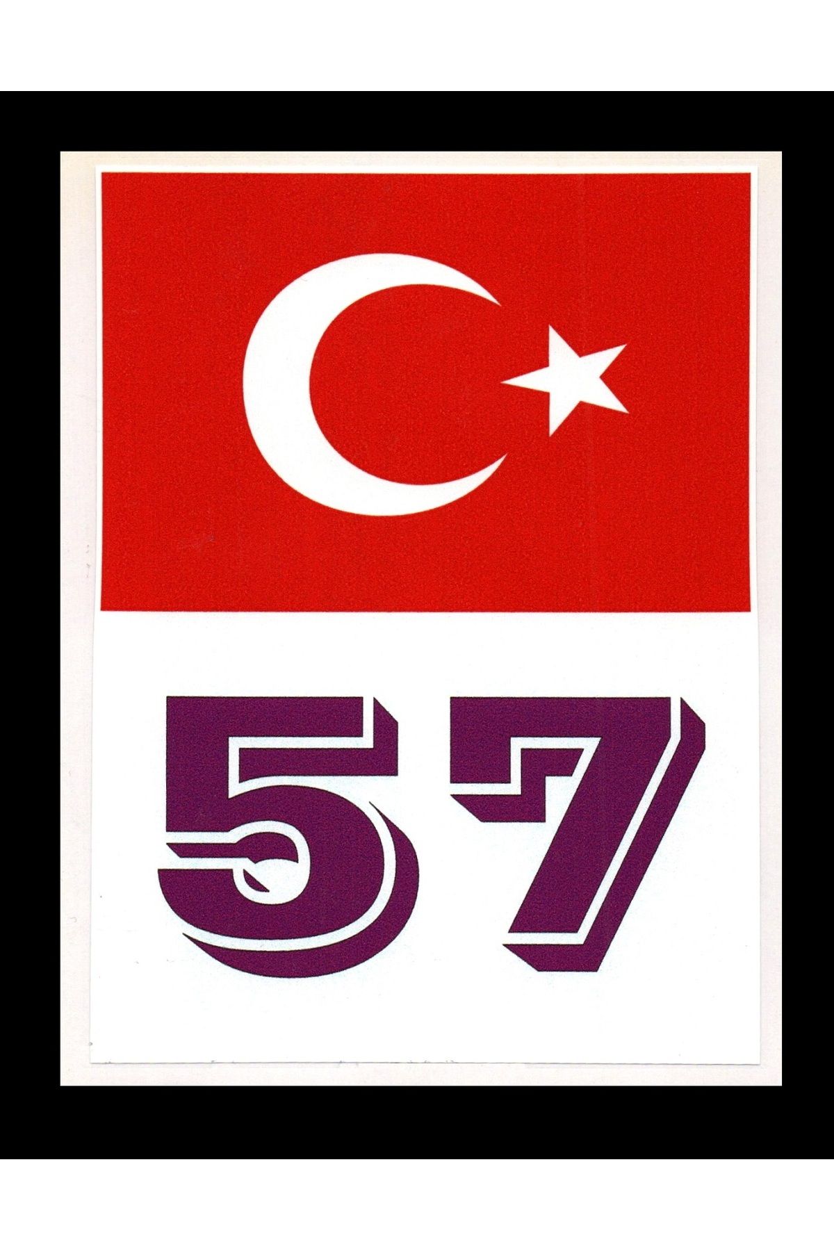 BsElektronik Türkiye Bayraklı Sinop 57 Plaka Kodu Ön Cam Sticker