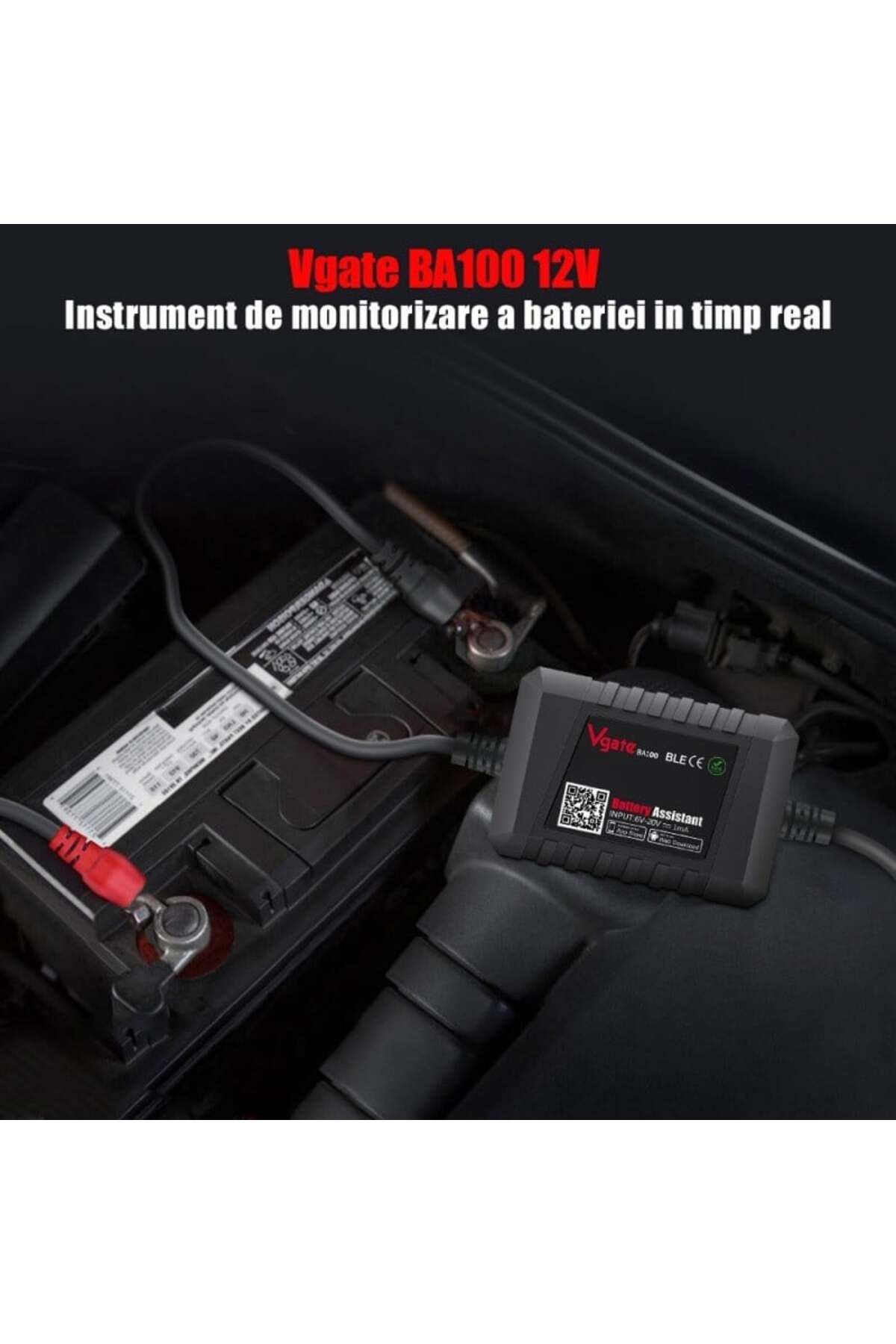 Vgate-Bluetooth tester for car battery monitoring Vgate BA100 6V-20V compatible IOS / Android 8