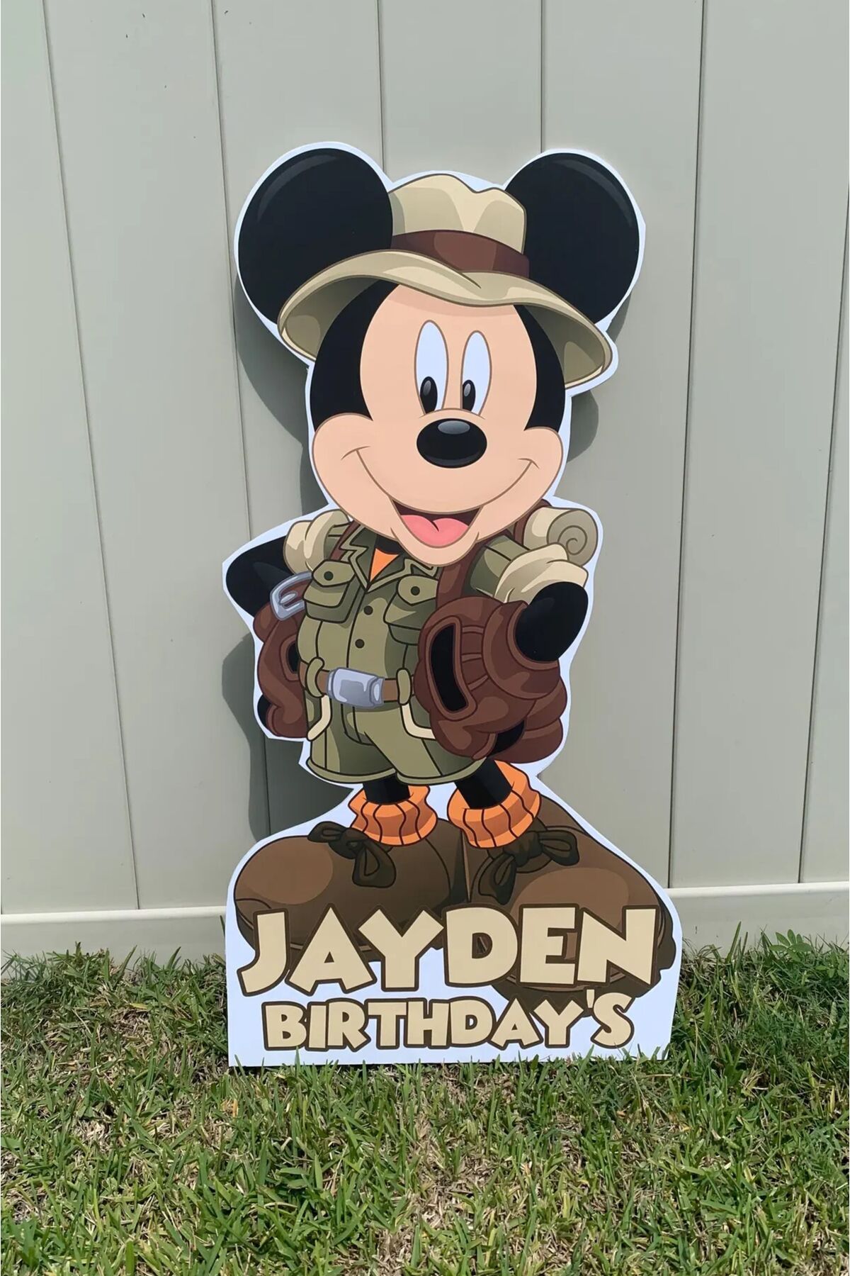 GK TASARIM Safari Mickey Mouse Doğum Günü Maketi Ayaklı Pano 50 cm