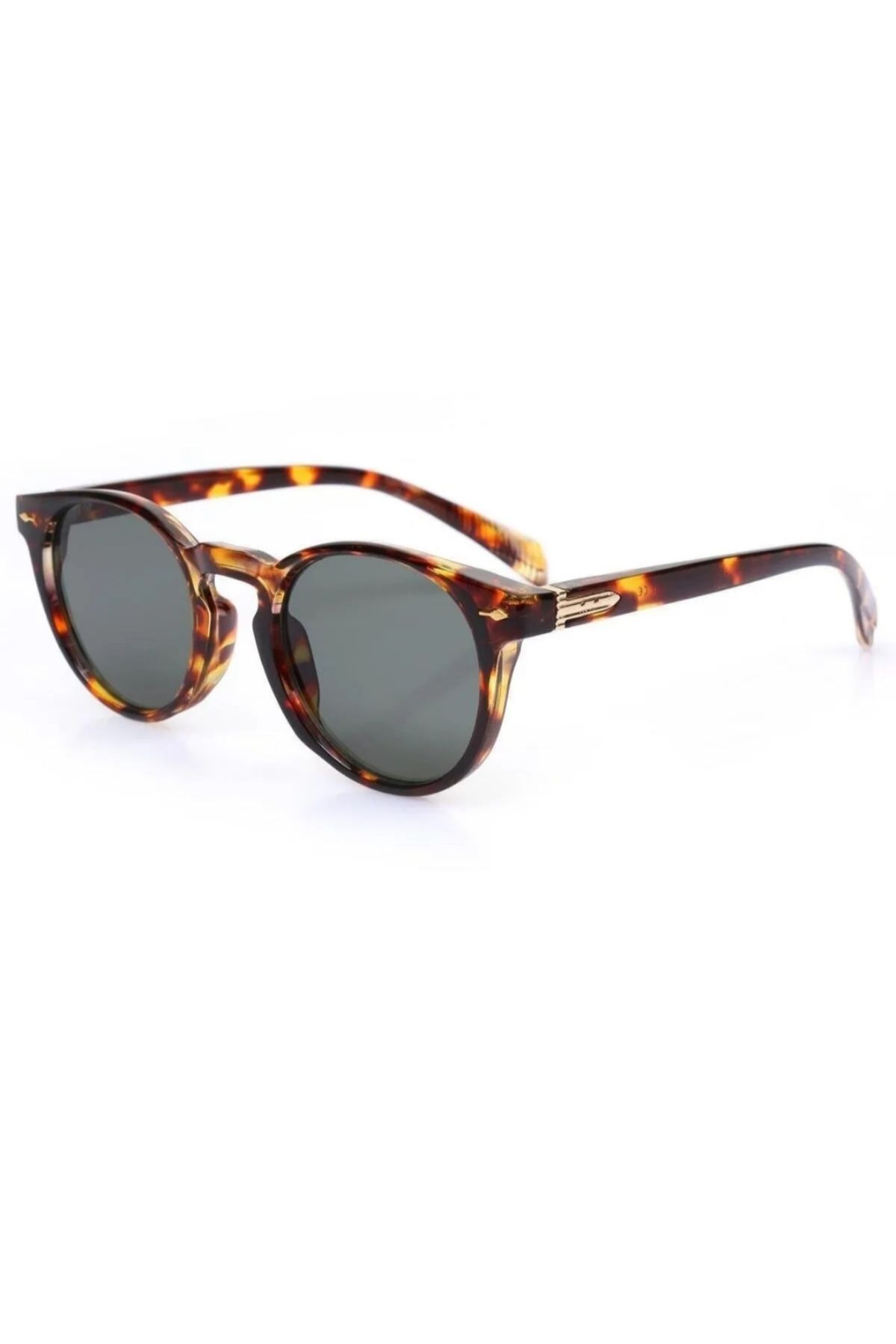 Pierre Lotus Unisex Leopar Desenli Yuvarlak Çerçeve Güneş Gözlüğü plg1125