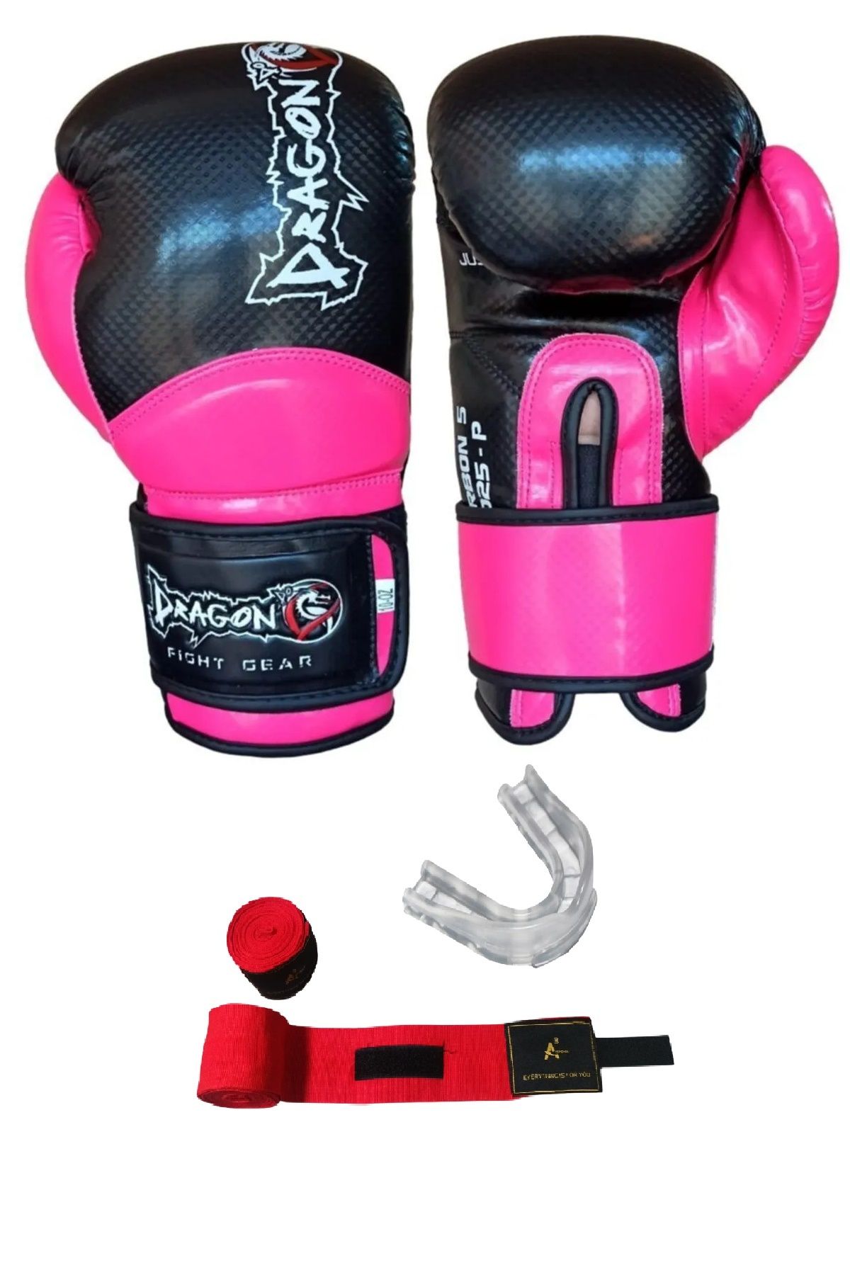 Dragondo Carbon dragon boks eldiveni kick boks MuayThai müsabaka antreman boxing boks bandaj dişlik 3'lü Set