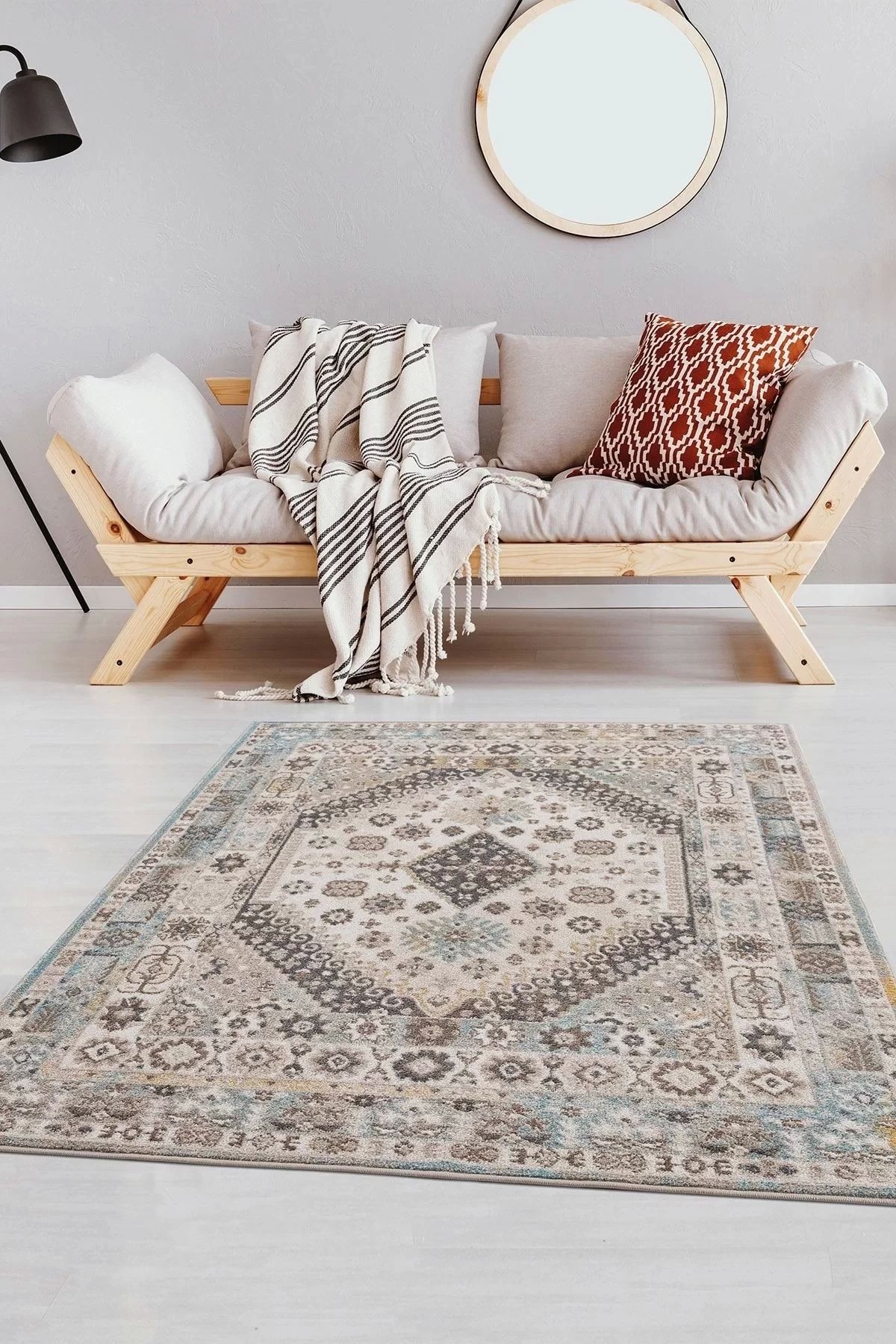 PetraHomeLiving Safir Modern Salon ve Oturma Odası Halısı - Krem