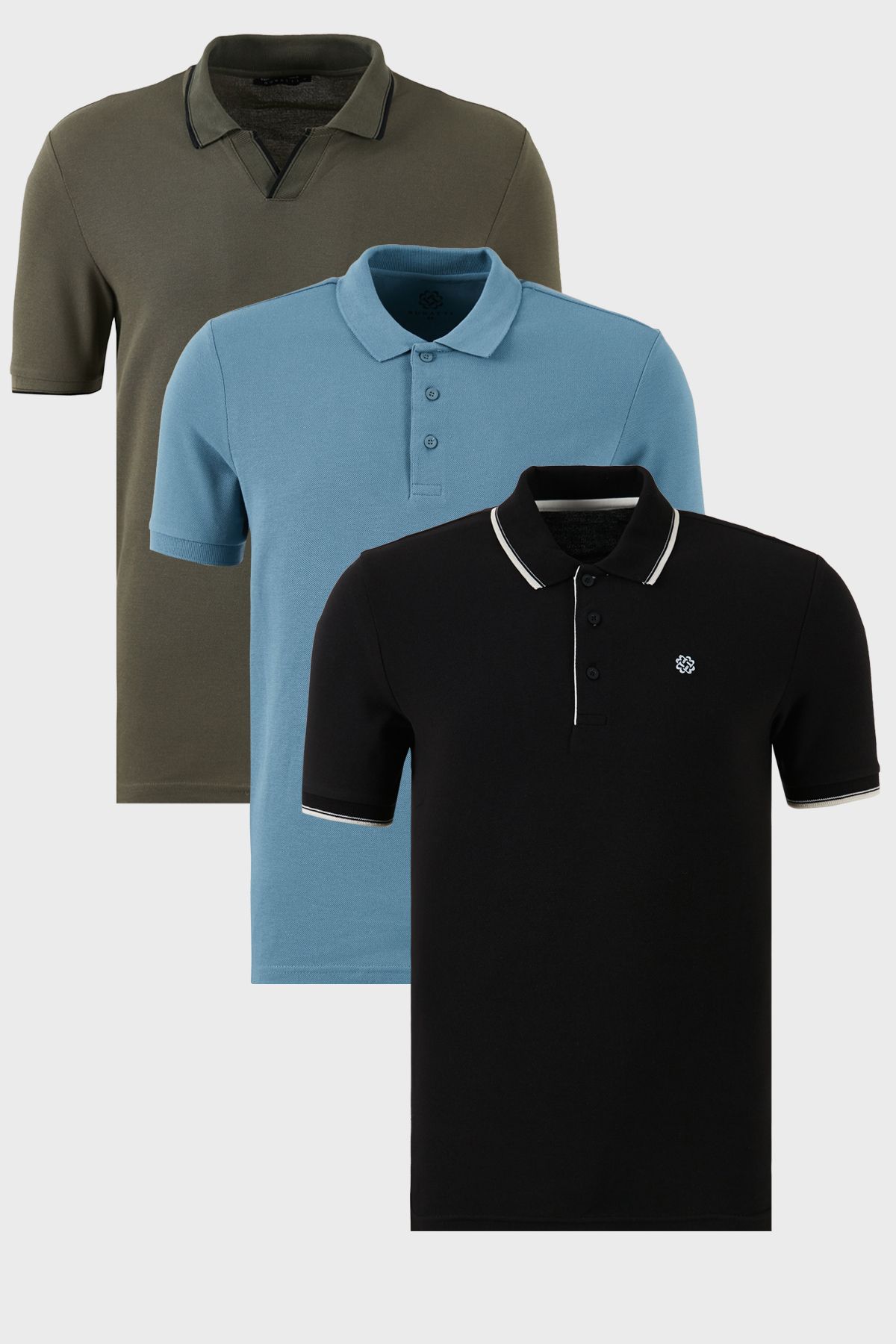 Buratti Pamuklu Regular Fit 3'lü Paket Polo Yaka T Shirt Erkek POLO YAKA T SHİRT 59029641827S3