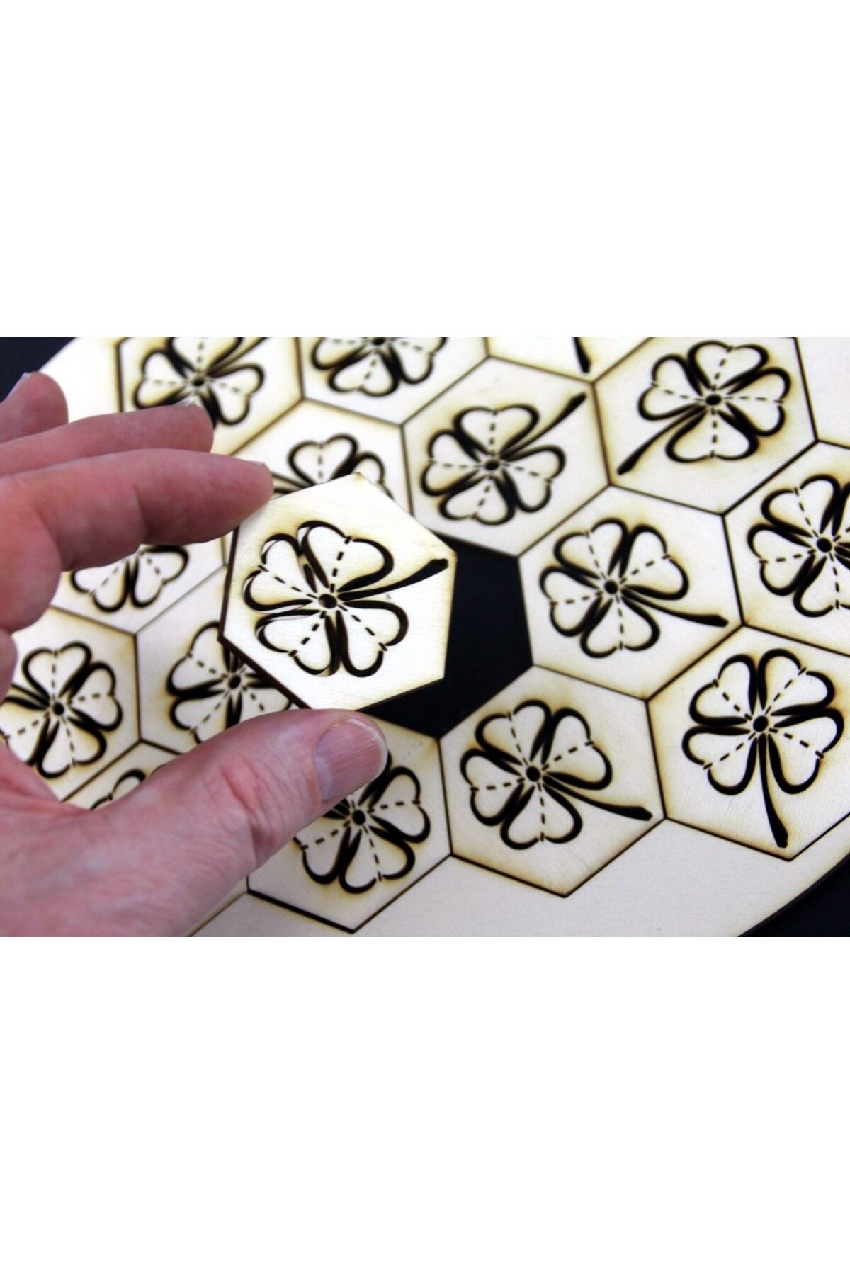 Vision Craft Wood Shamrock Basit Bulmaca, Lasercut, St. Patrick