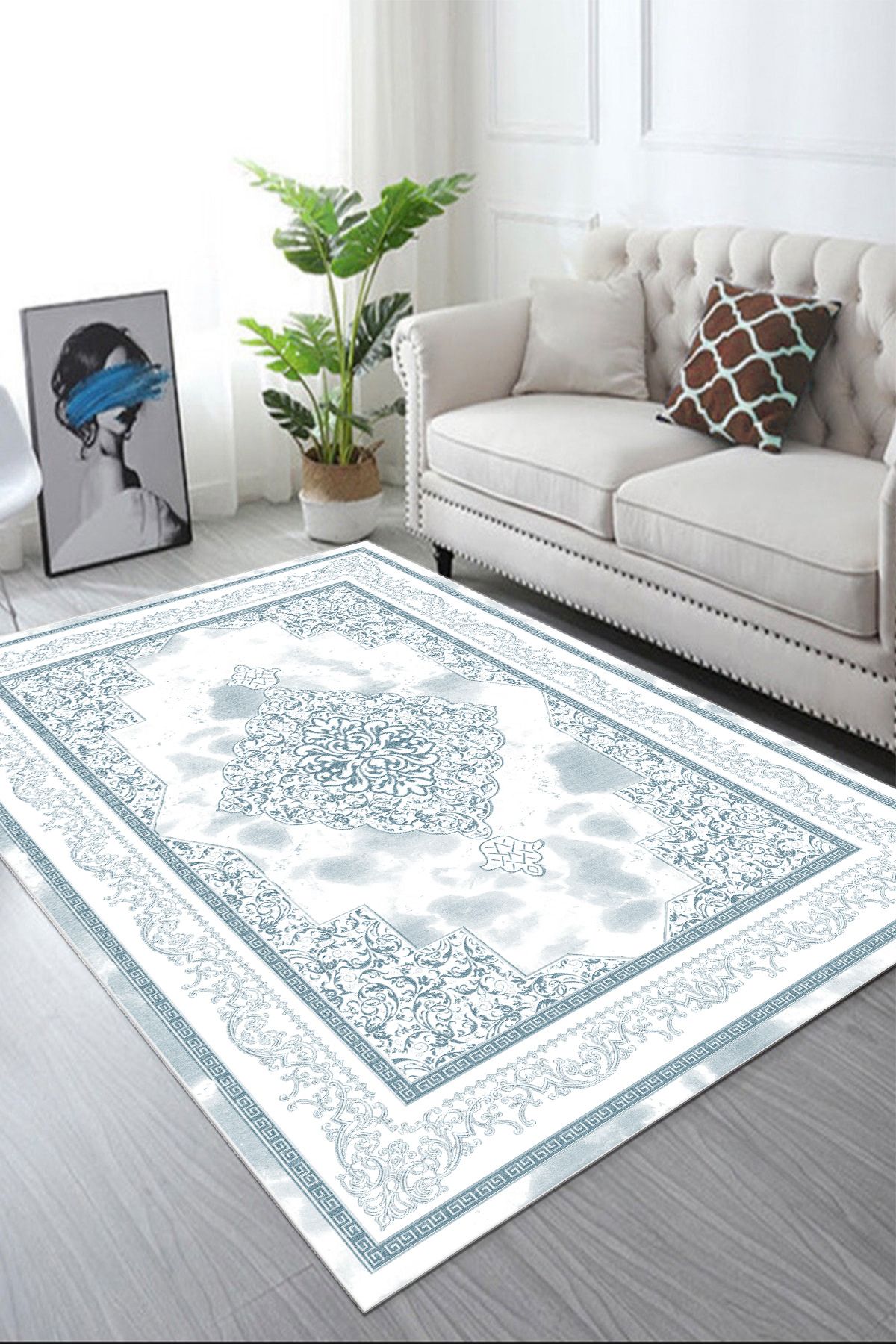 VELLORA HOME Kaymaz Tabanlı Yıkanabilir Dijital Baskılı Yolluk Halı istanbul