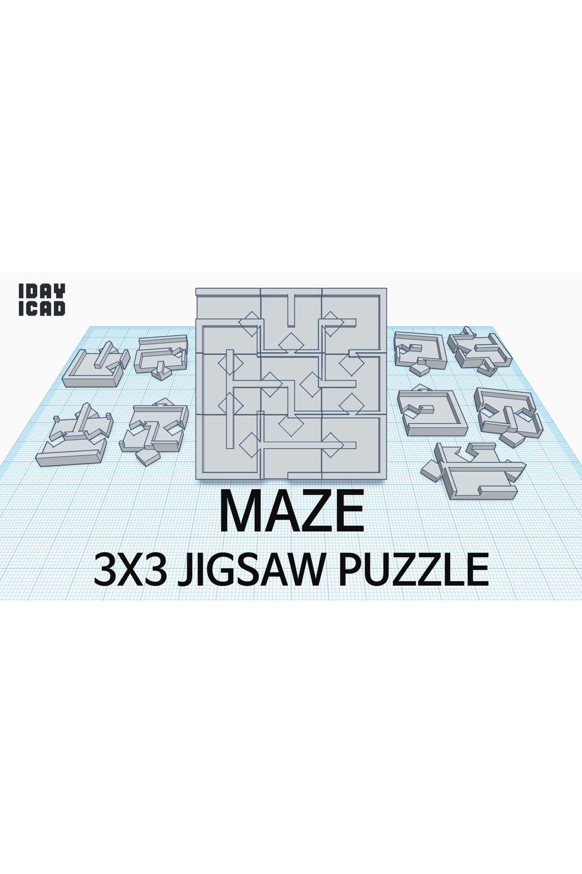 Vision Craft [1day_1cad] 3x3 Yapboz Bulmaca Labirent