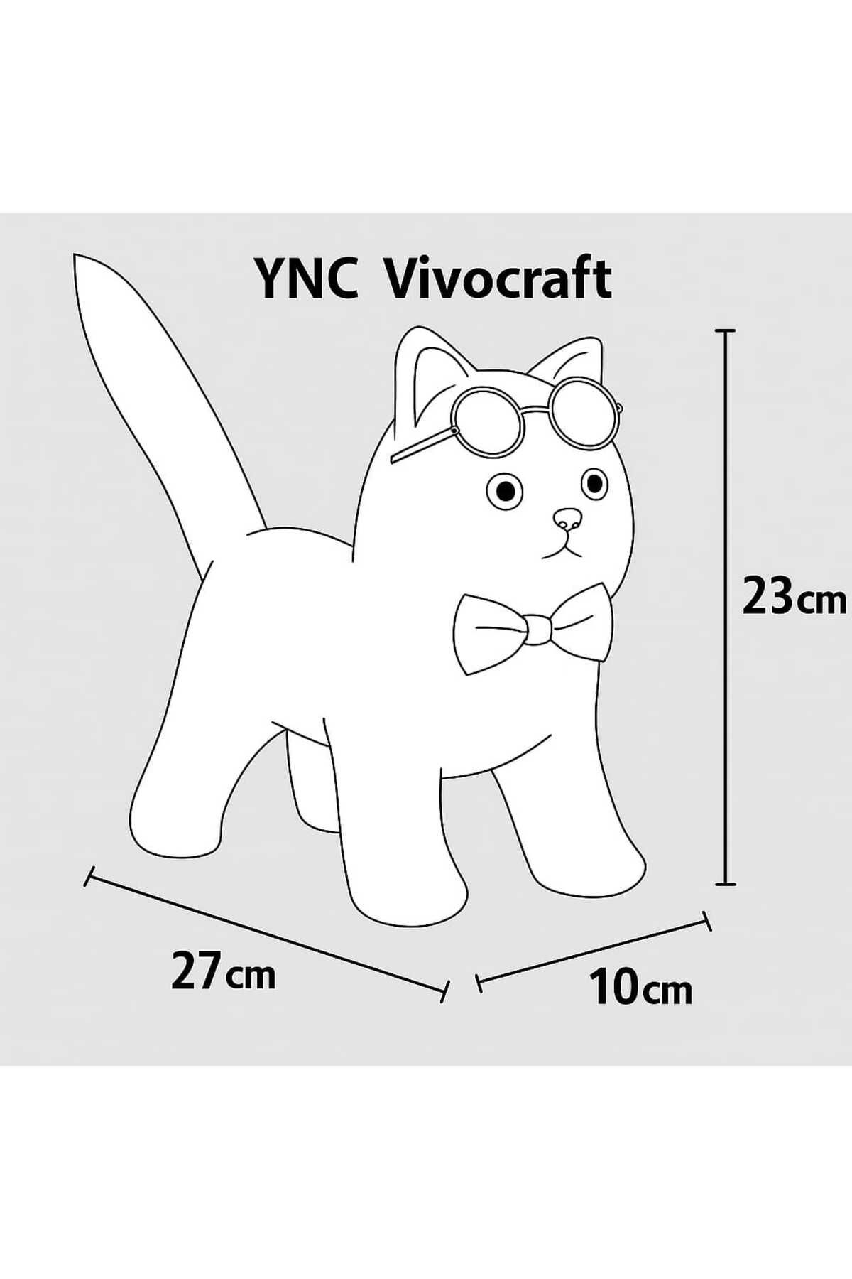 YNC Vivocraft El Yapımı Uzun Tüylü Peluş Kedi - Dekoratif Kedi Figürü - SINIRLI ÜRETİM ÖZEL TASARIM